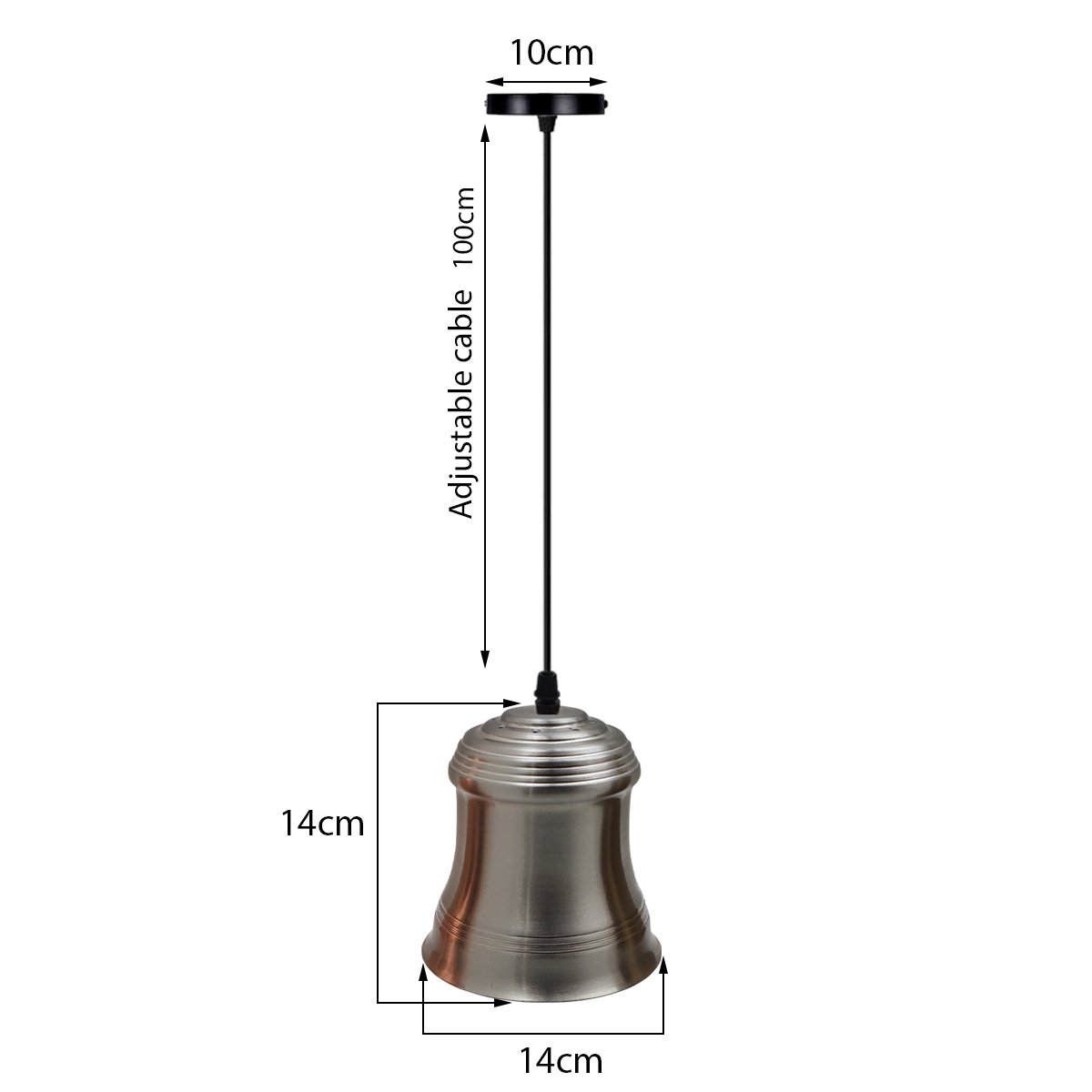 Retro Style Pendant Light in Satin Nickel with E27 base, showcasing its elegant design and high-quality materials.