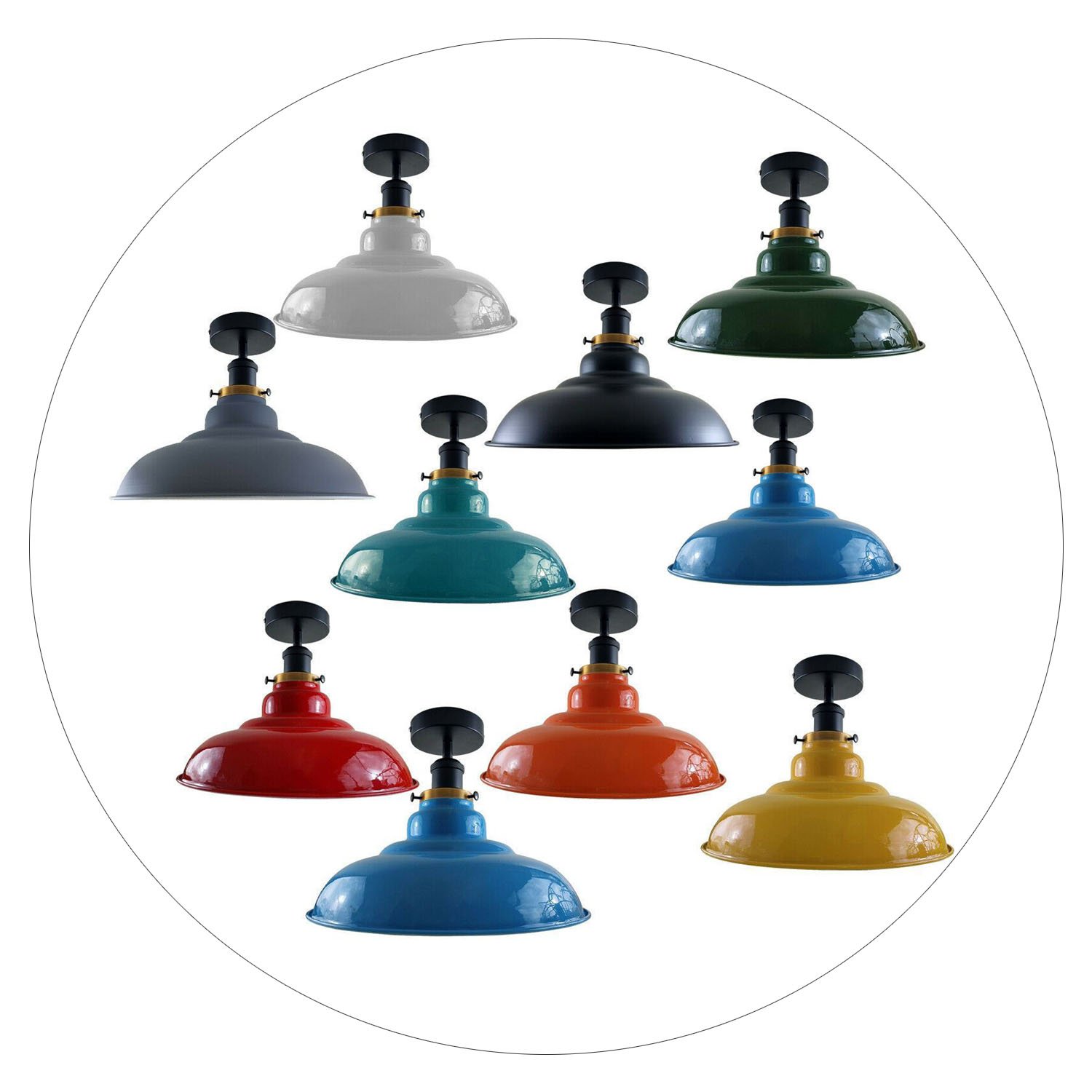 Antique style semi flush mount ceiling lamp with a metal finish, showcasing its elegant design and available colors.