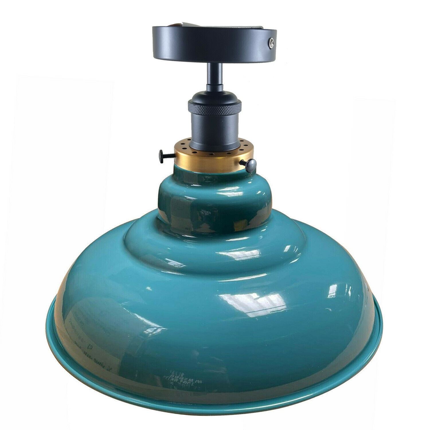 Antique style semi flush mount ceiling lamp with a metal finish, showcasing its elegant design and available colors.