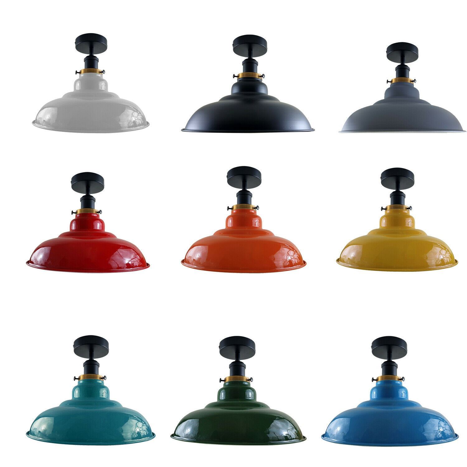 Antique style semi flush mount ceiling lamp with a metal finish, showcasing its elegant design and available colors.