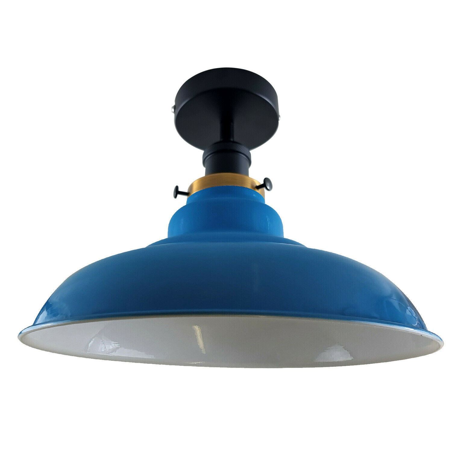 Antique style semi flush mount ceiling lamp with a metal finish, showcasing its elegant design and available colors.