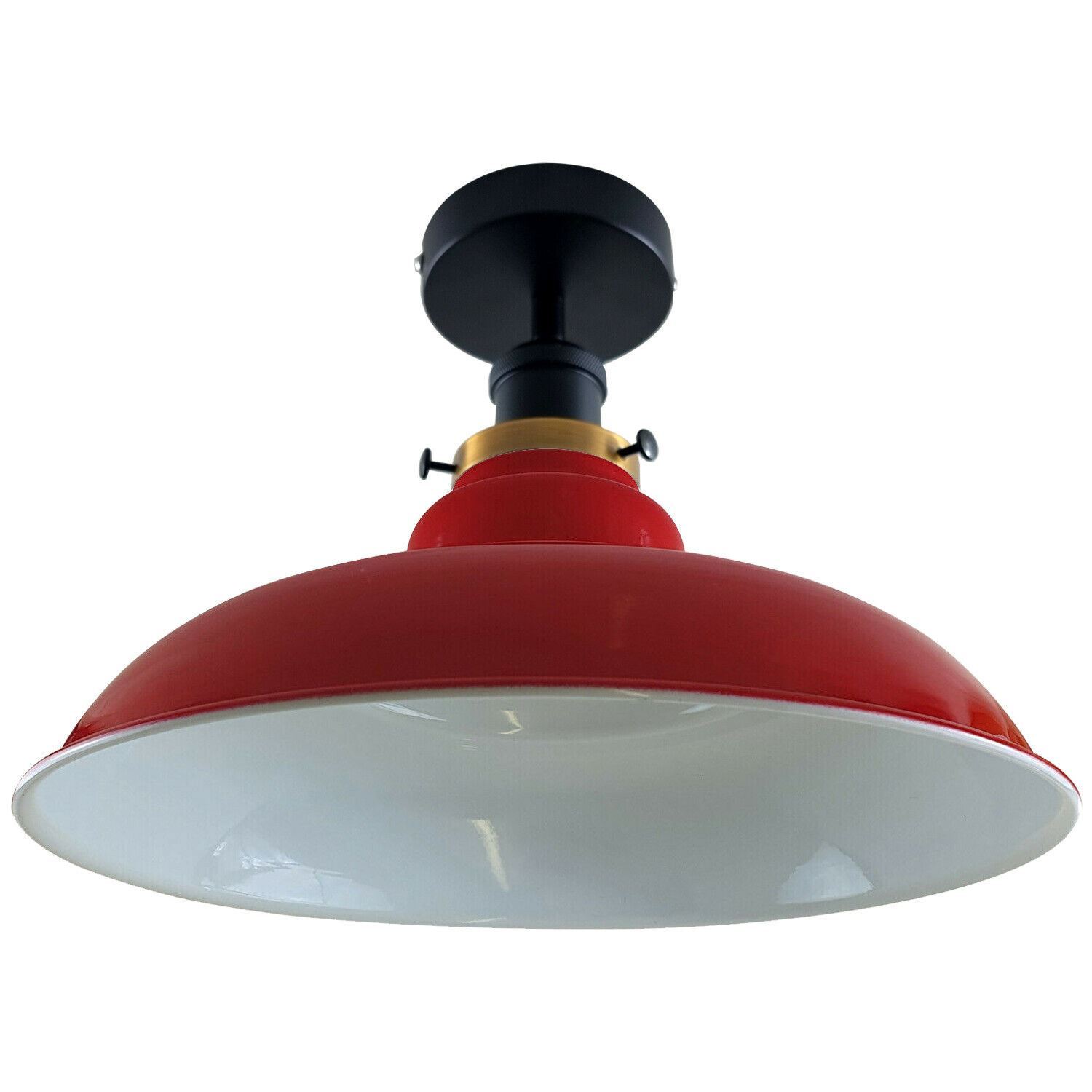 Antique style semi flush mount ceiling lamp with a metal finish, showcasing its elegant design and available colors.