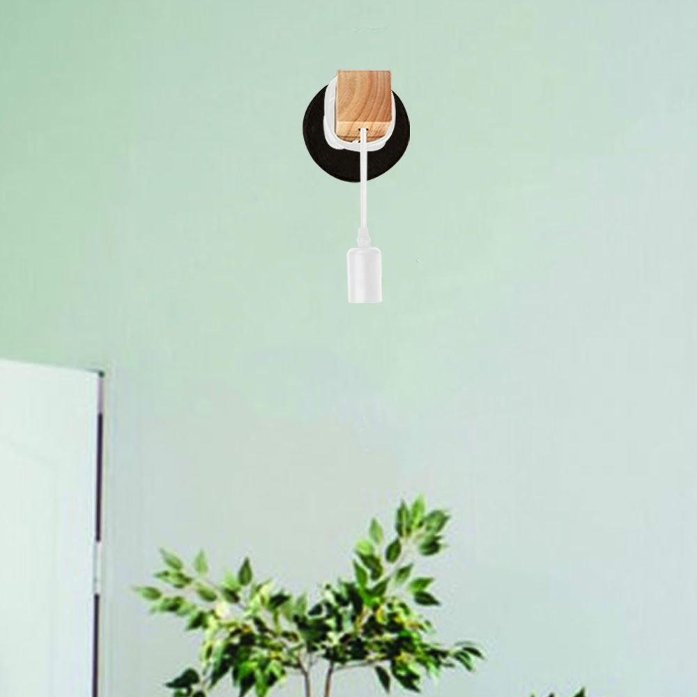 Small wall light fixture in industrial farmhouse style, featuring a metal design and E27 lamp base, available in multiple colors.