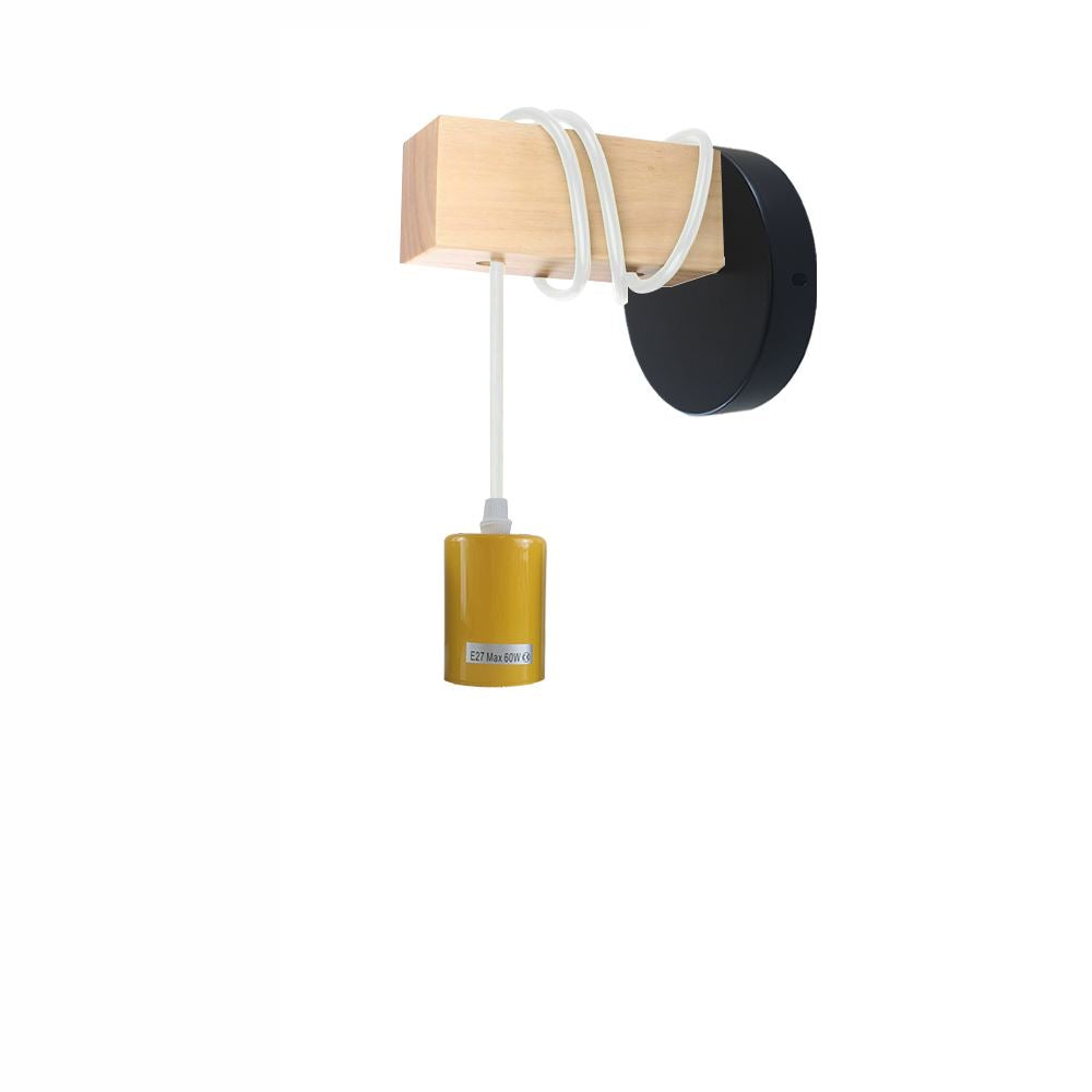 Small wall light fixture in industrial farmhouse style, featuring a metal design and E27 lamp base, available in multiple colors.