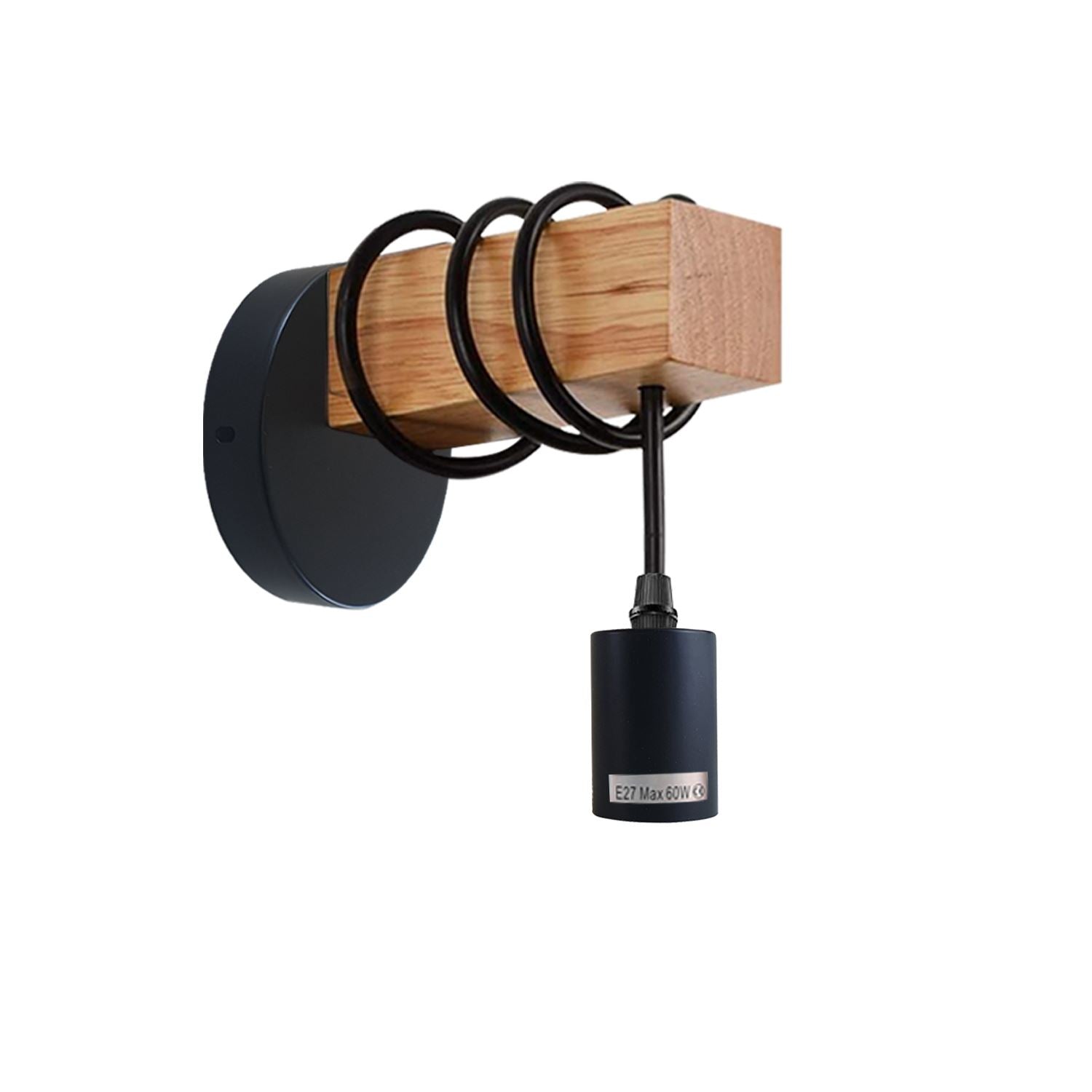 Small wall light fixture in industrial farmhouse style, featuring a metal design and E27 lamp base, available in multiple colors.