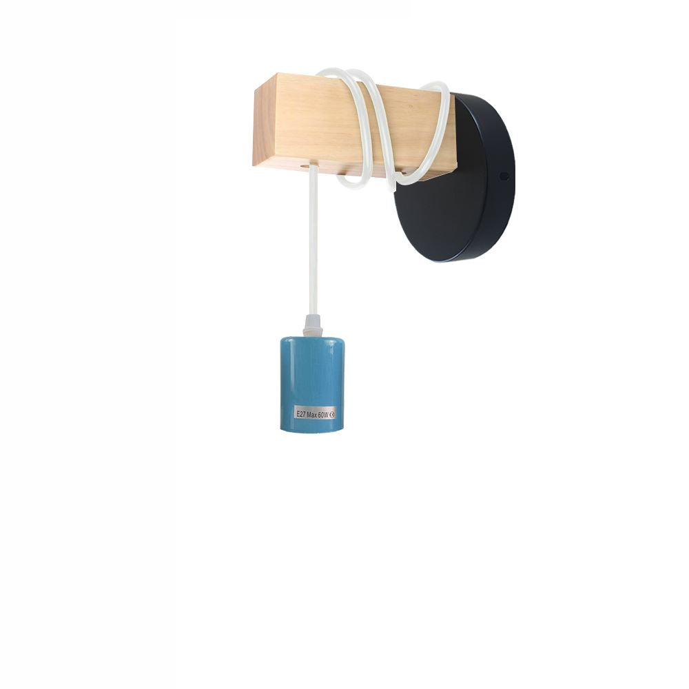 Small wall light fixture in industrial farmhouse style, featuring a metal design and E27 lamp base, available in multiple colors.