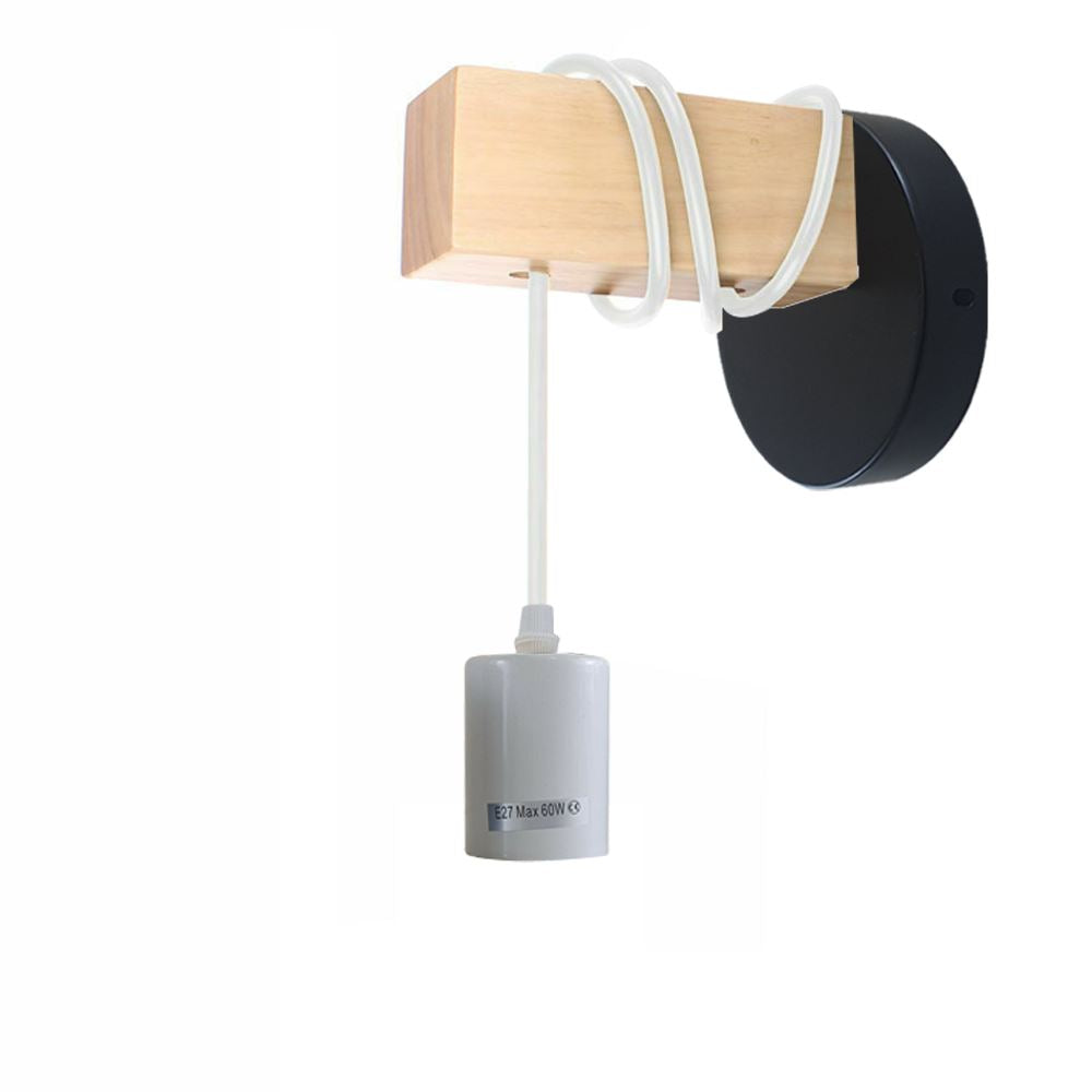 Small wall light fixture in industrial farmhouse style, featuring a metal design and E27 lamp base, available in multiple colors.