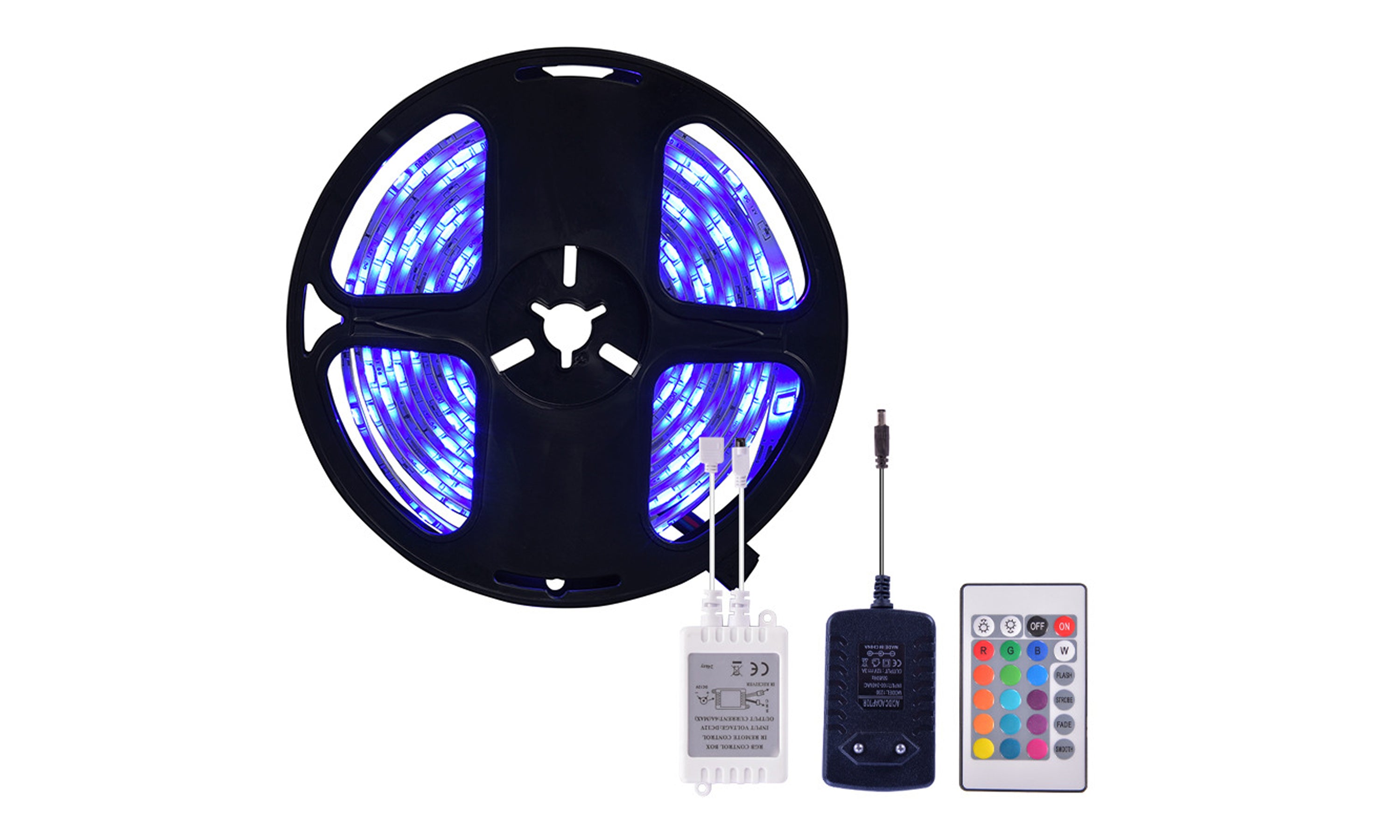 SupplyMeDirect LED strip lights showcasing vibrant color options, waterproof design, and easy installation features.