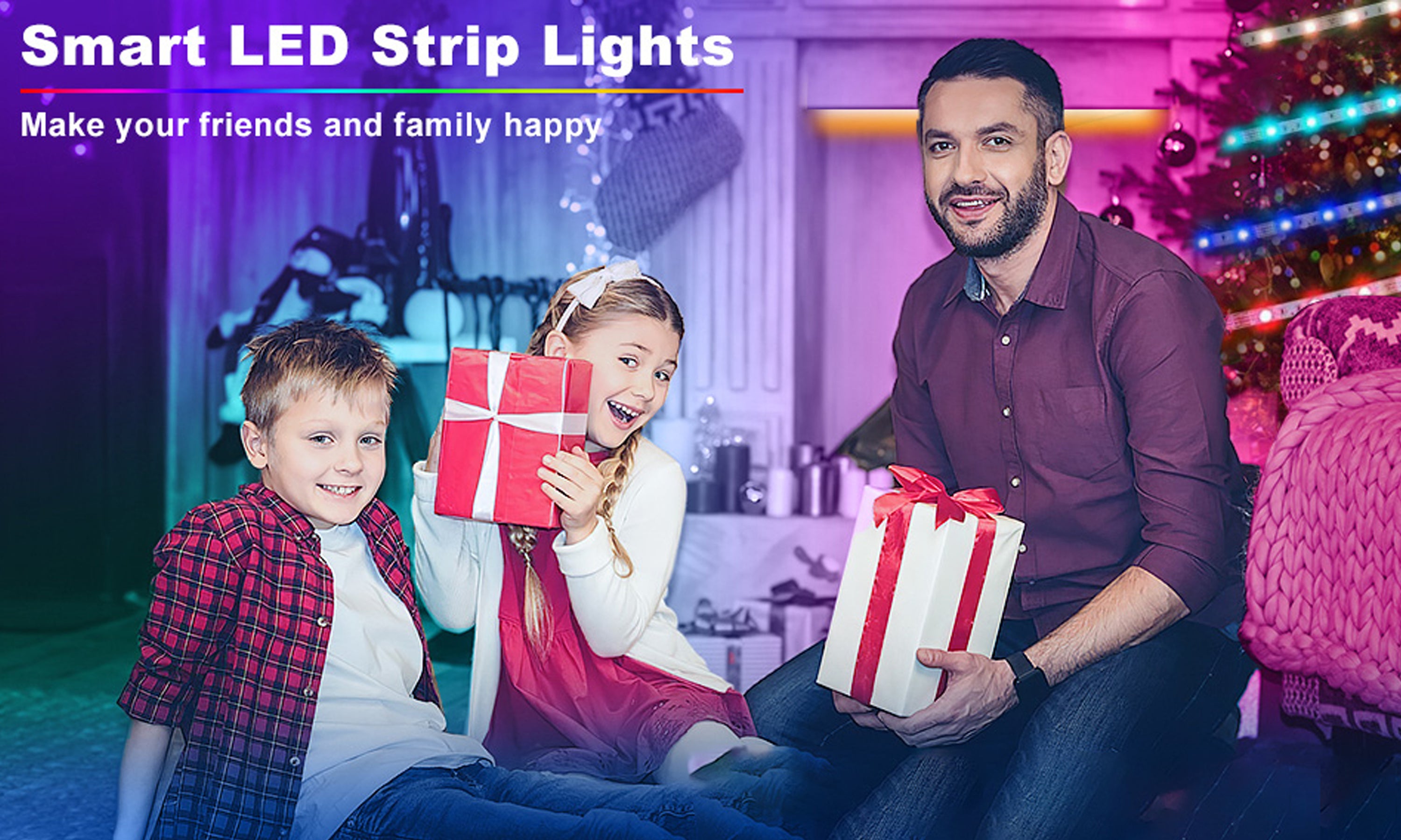 SupplyMeDirect LED strip lights showcasing vibrant color options, waterproof design, and easy installation features.