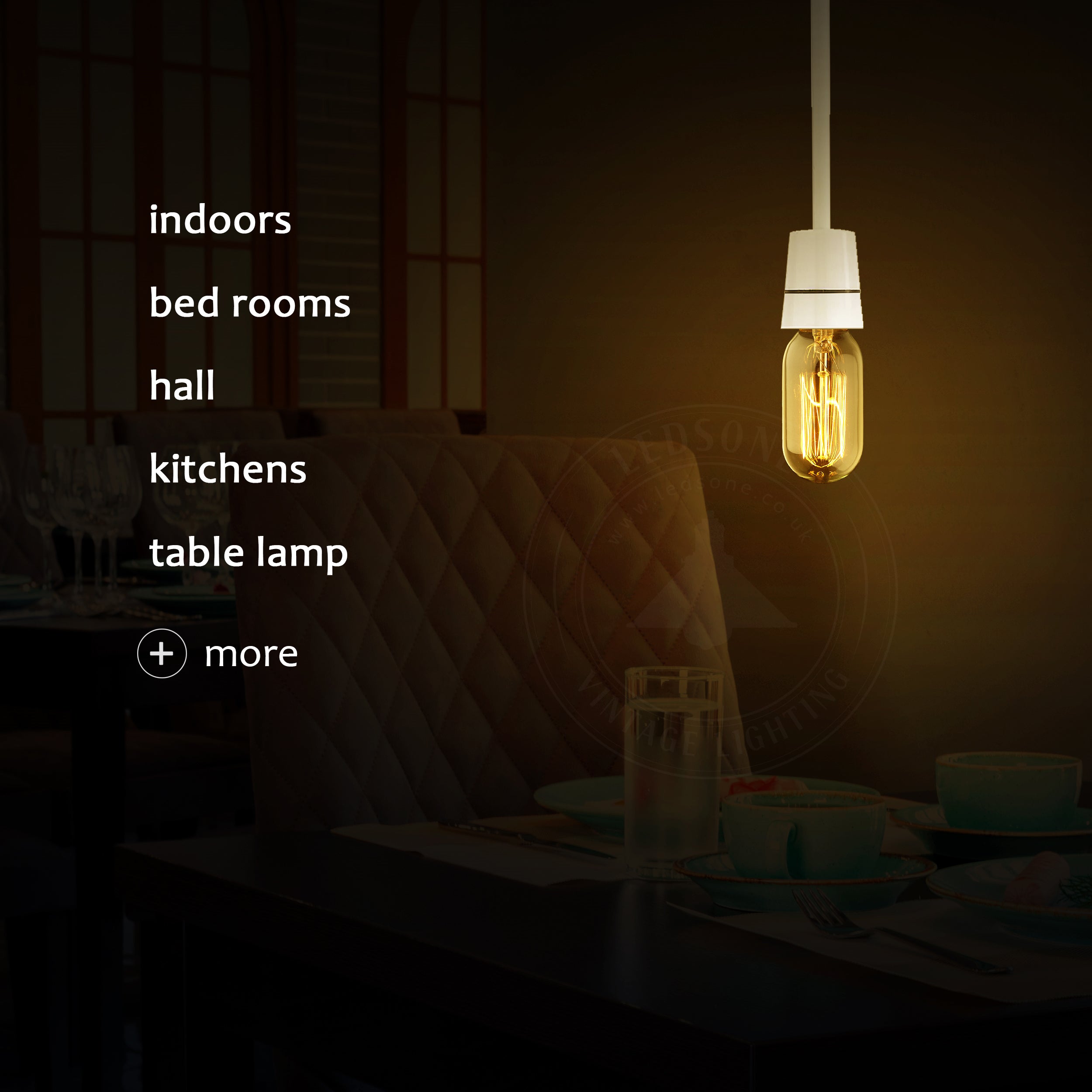 T45 E27 60W dimmable filament incandescent bulb with warm white light, showcasing vintage design and glass construction.