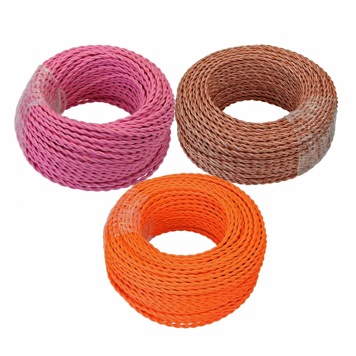 Vintage Stoffummanteltes Lampenkabel in elegantem italienischem Design, ideal für stilvolle Innenräume.