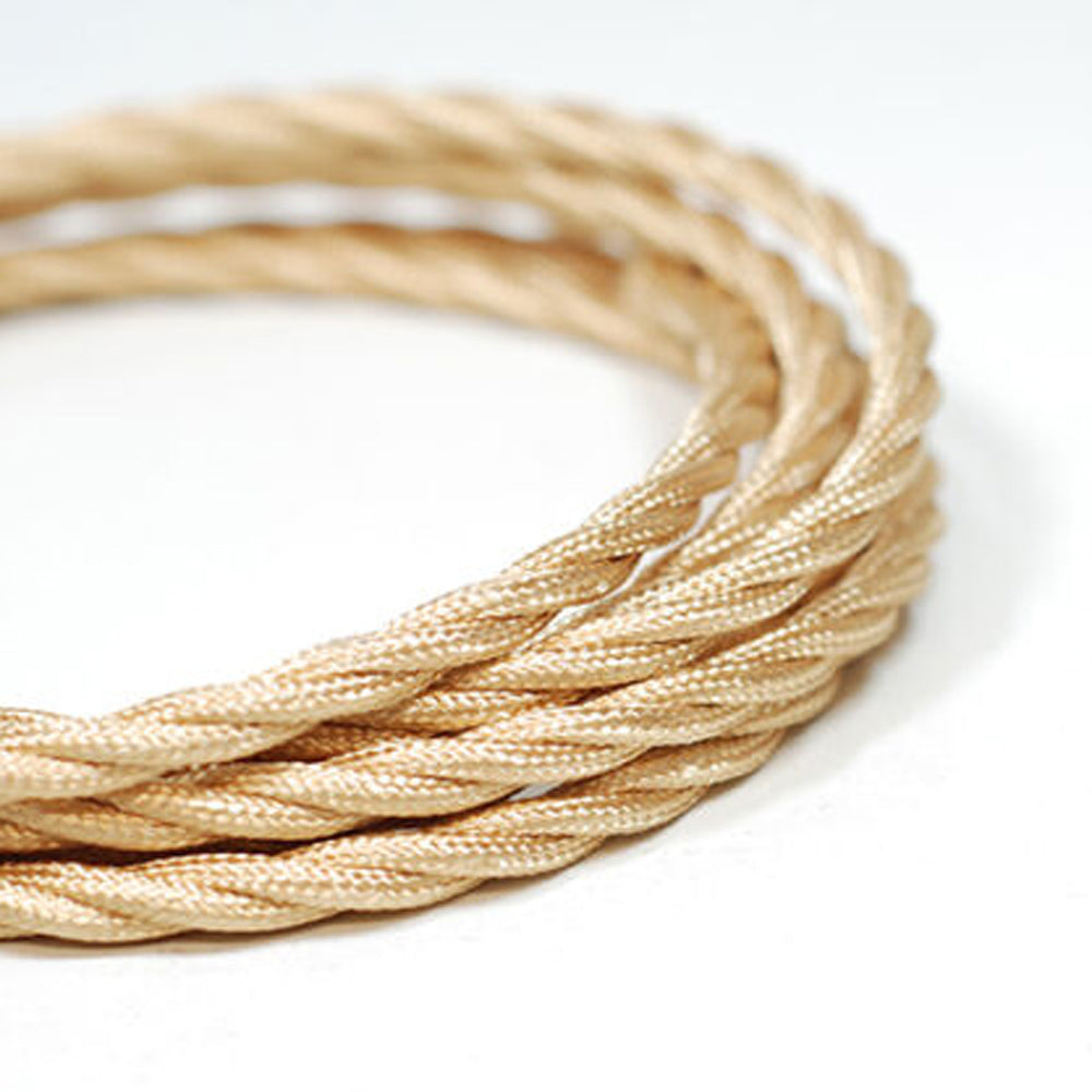 Vintage Stoffummanteltes Lampenkabel in elegantem italienischem Design, ideal für stilvolle Innenräume.