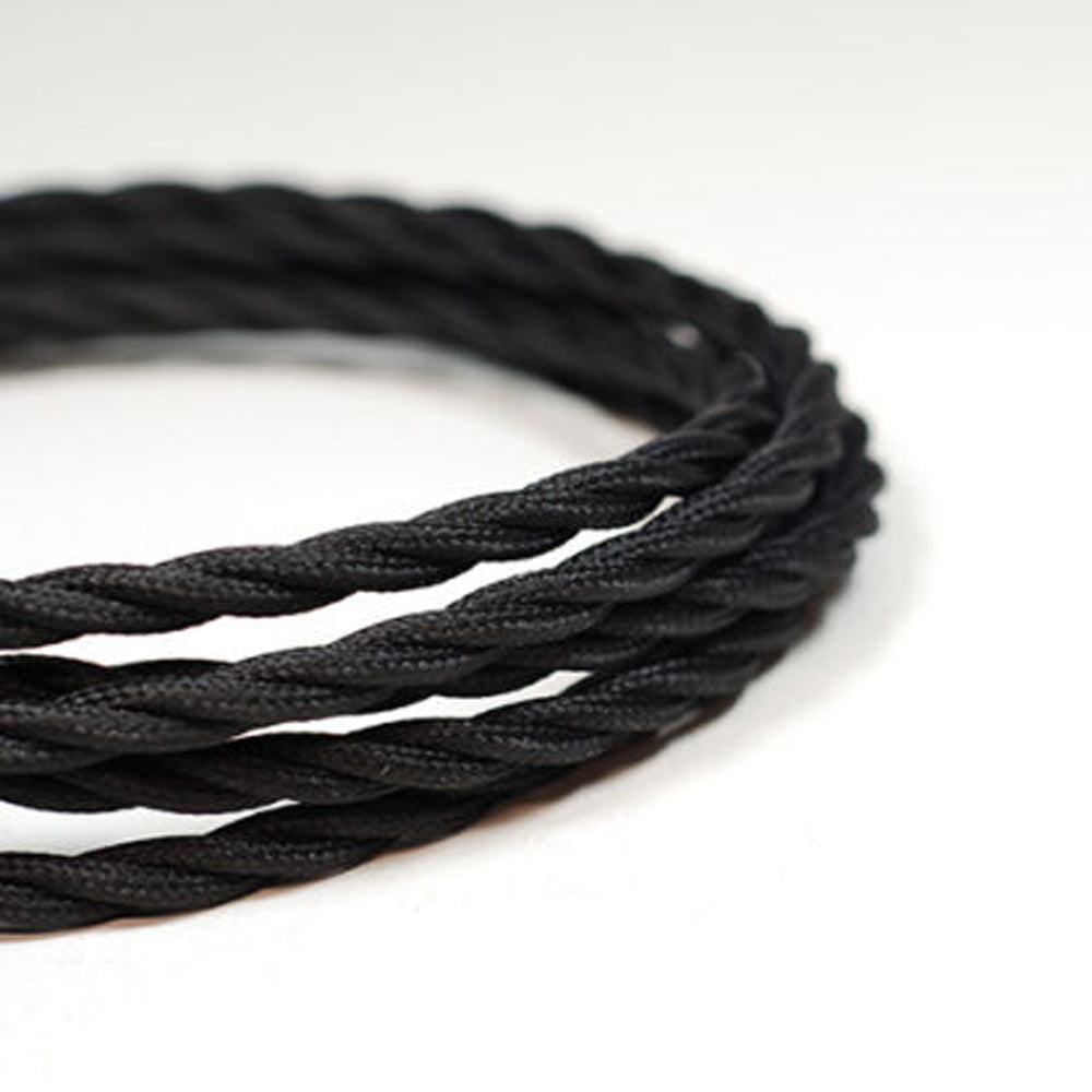 Vintage Stoffummanteltes Lampenkabel in elegantem italienischem Design, ideal für stilvolle Innenräume.