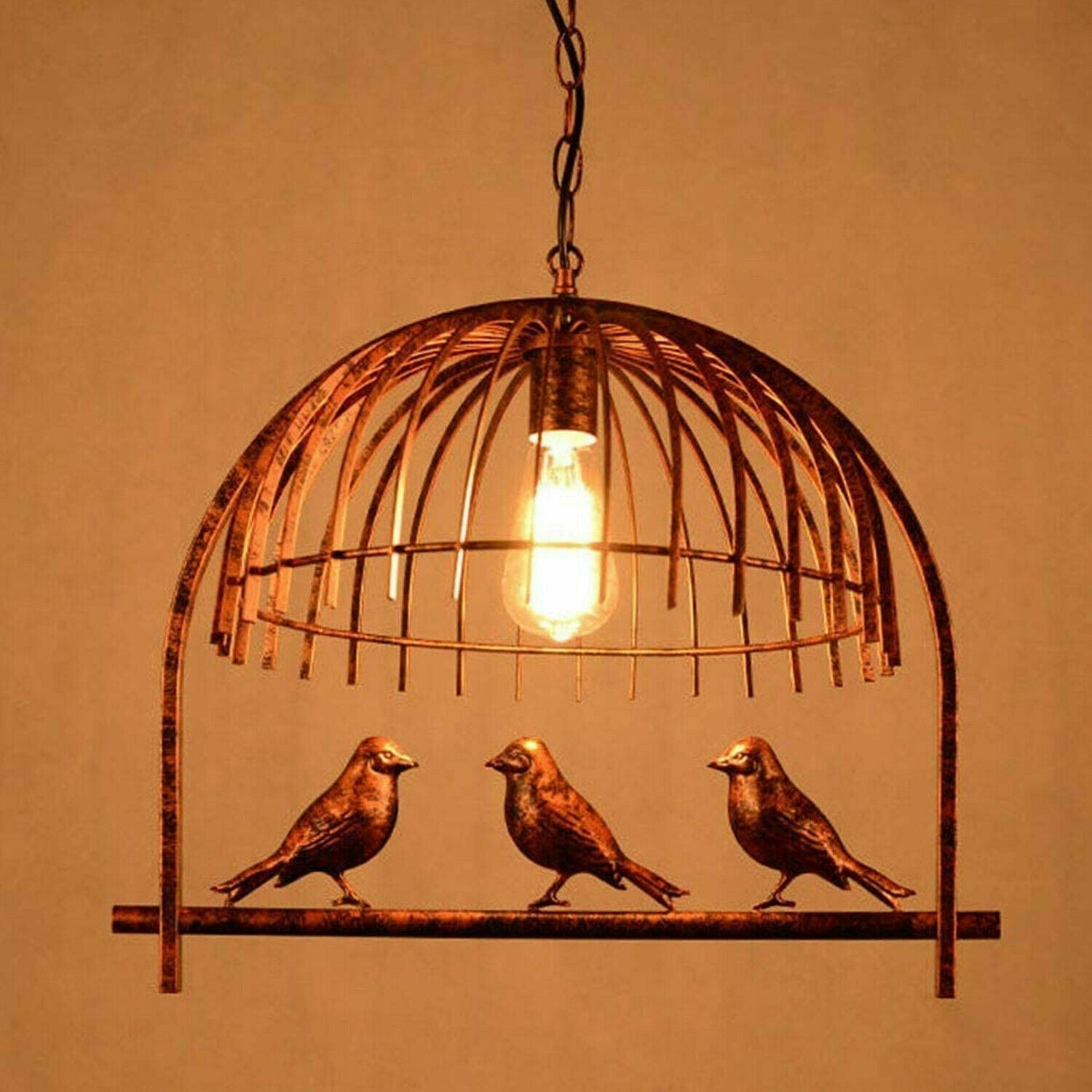 Vintage Bird Cage Chandelier Pendant Light showcasing intricate design and elegant finish, perfect for home decor.