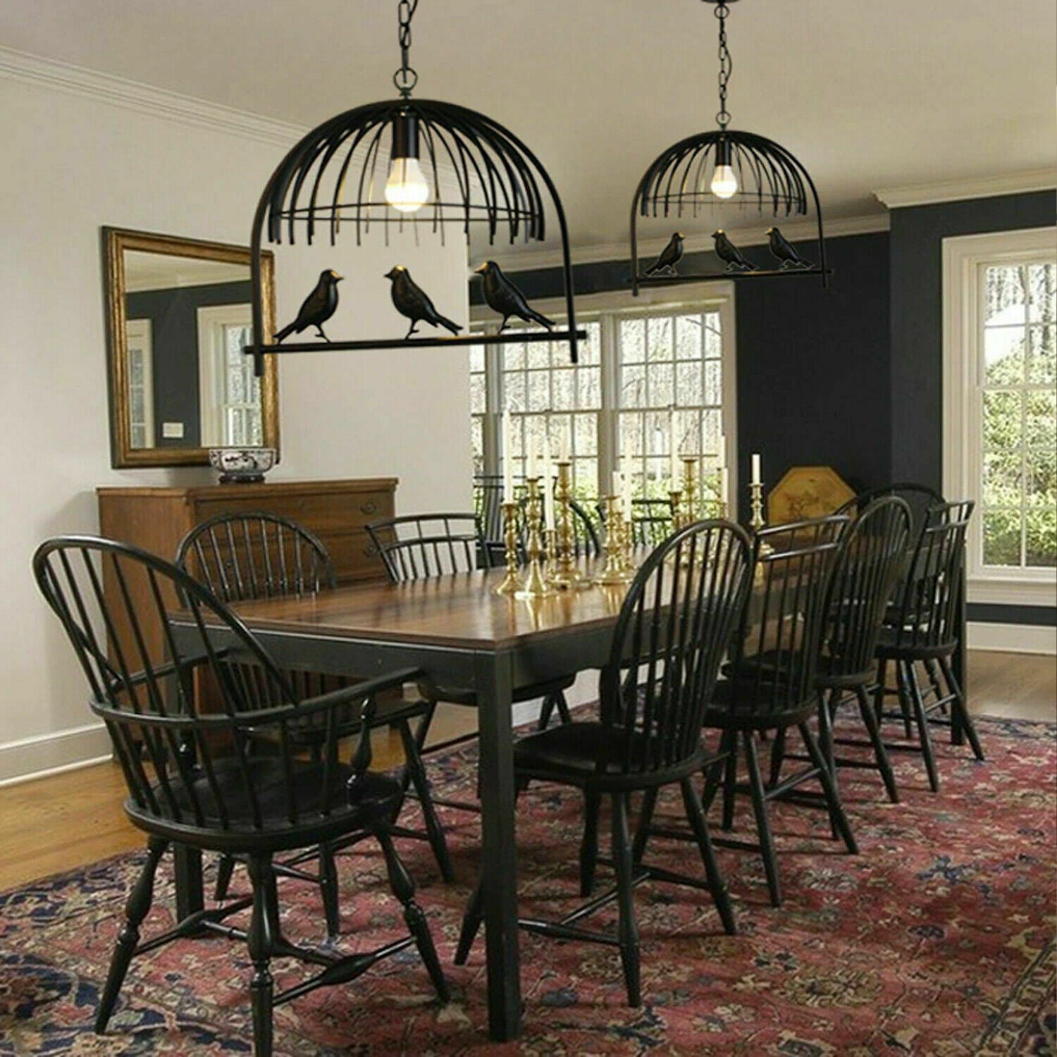 Vintage Bird Cage Chandelier Pendant Light showcasing intricate design and elegant finish, perfect for home decor.