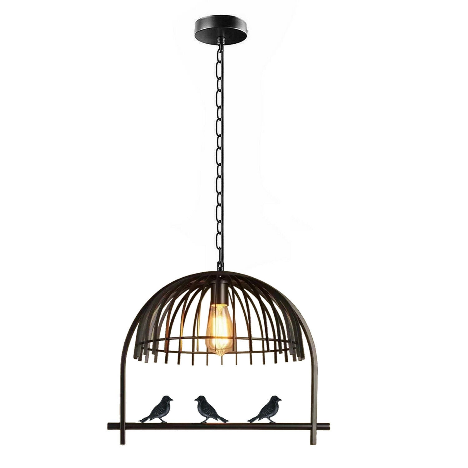 Vintage Bird Cage Chandelier Pendant Light showcasing intricate design and elegant finish, perfect for home decor.