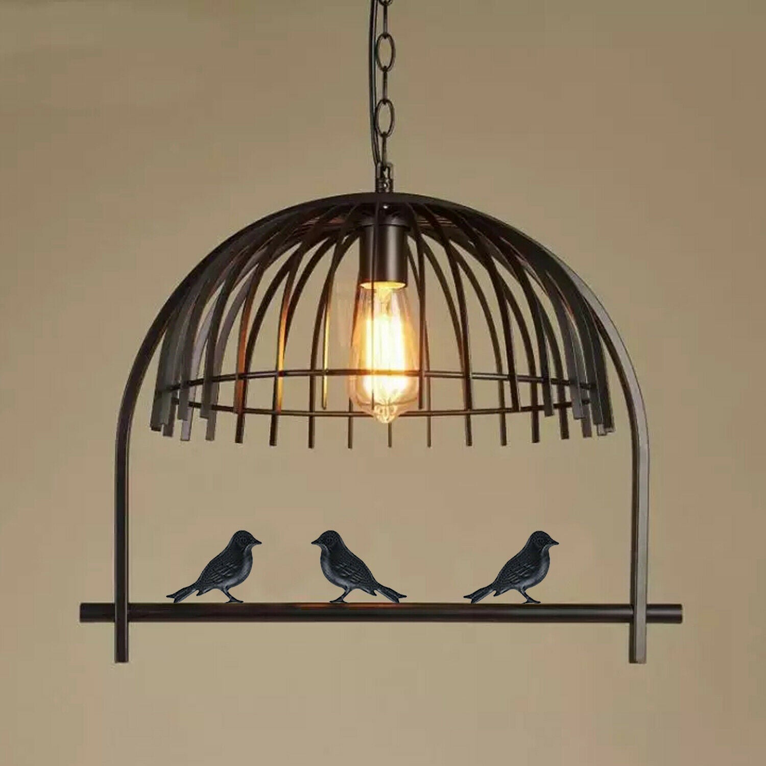 Vintage Bird Cage Chandelier Pendant Light showcasing intricate design and elegant finish, perfect for home decor.