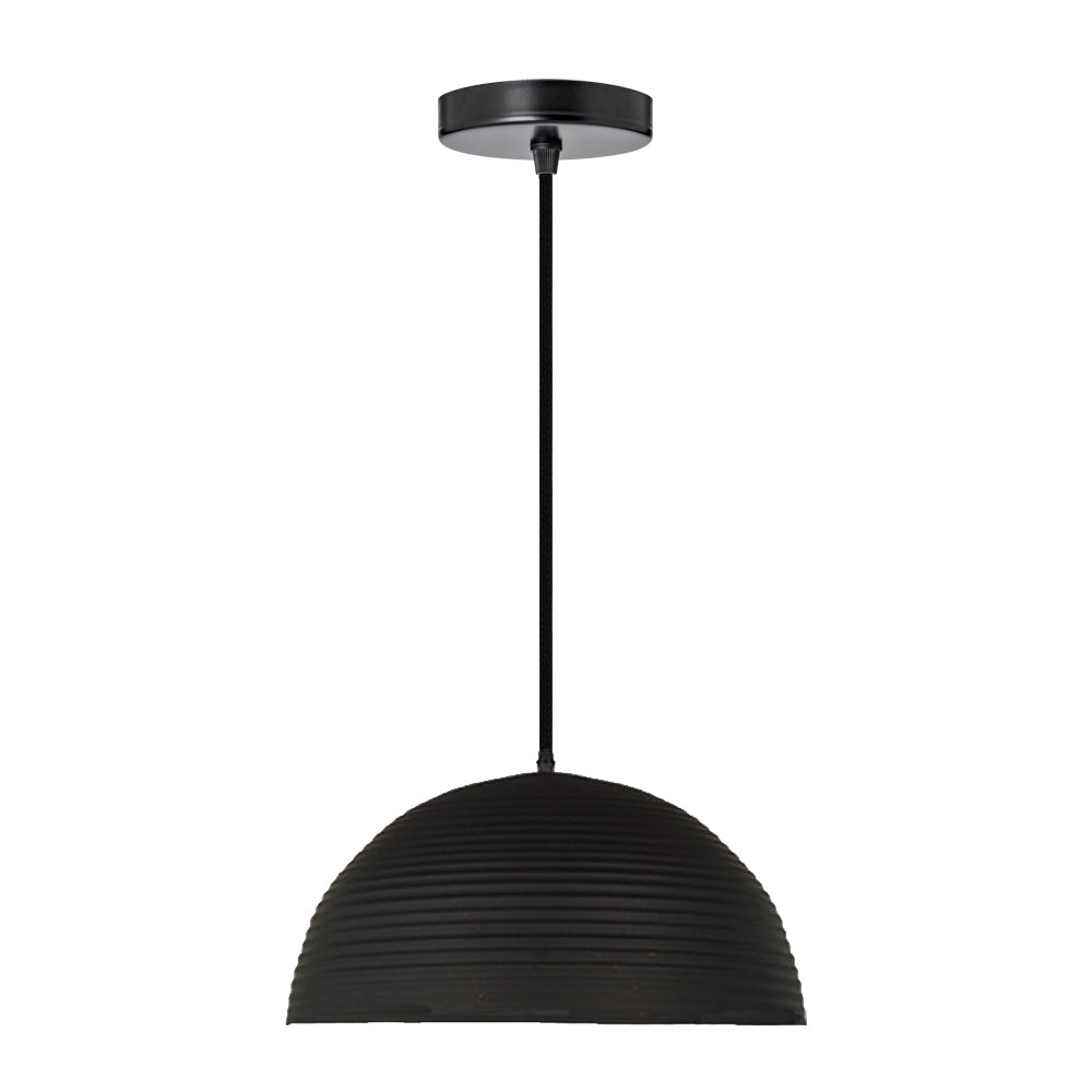 Vintage black metal lampshade pendant light with industrial design, perfect for restaurants and diners.