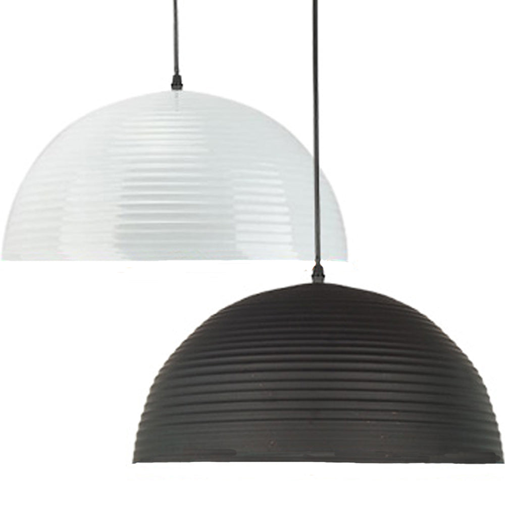 Vintage black metal lampshade pendant light with industrial design, perfect for restaurants and diners.