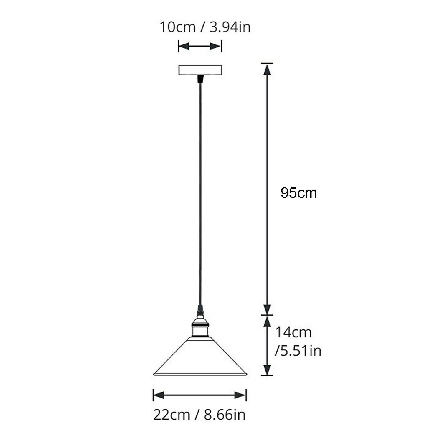Vintage E27 Ceiling Pendant Light in various colors, showcasing its industrial design and stylish lampshade.