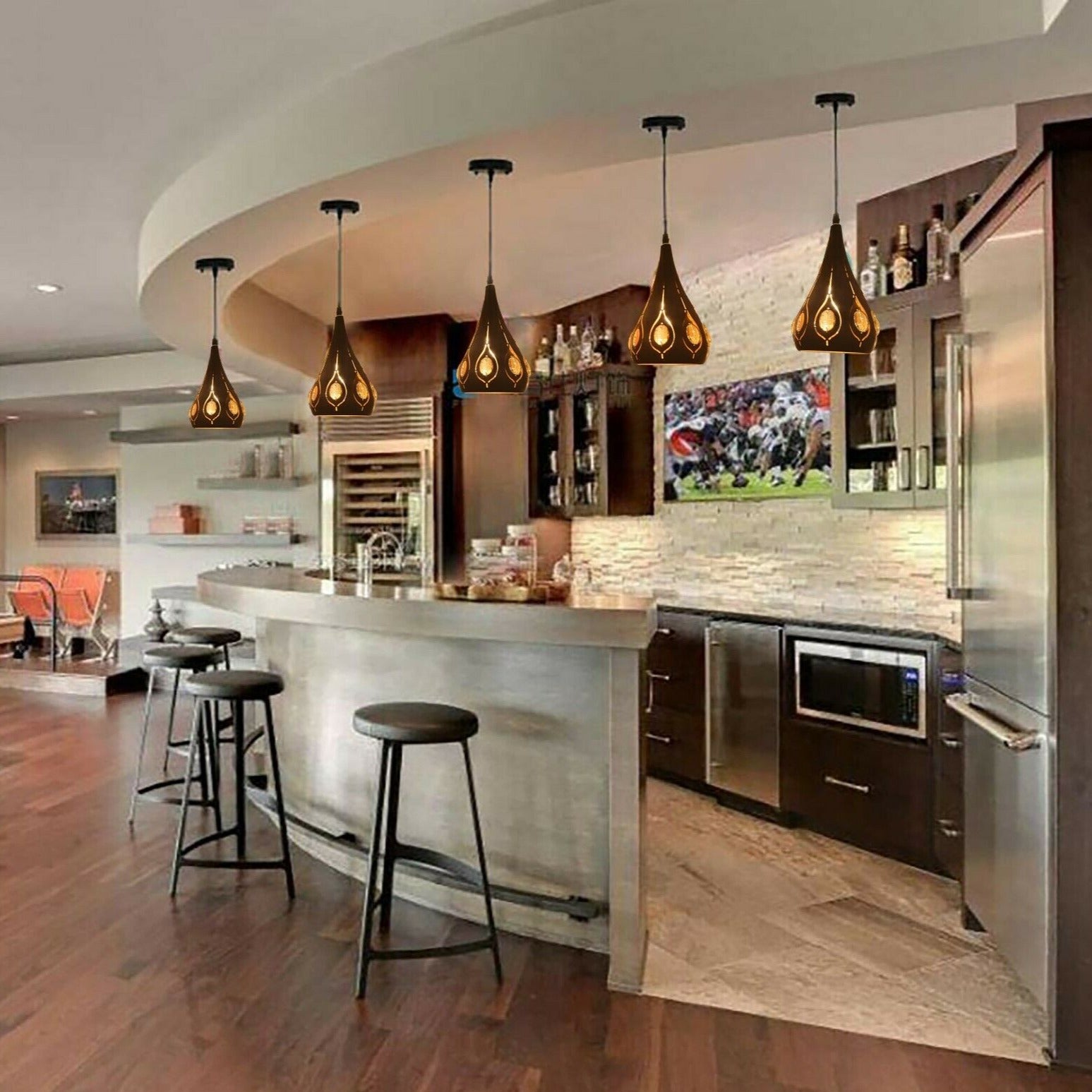 Vintage Industrial Ceiling Pendant Light featuring a black metal design with E27 lamp base, ideal for retro loft style decor.