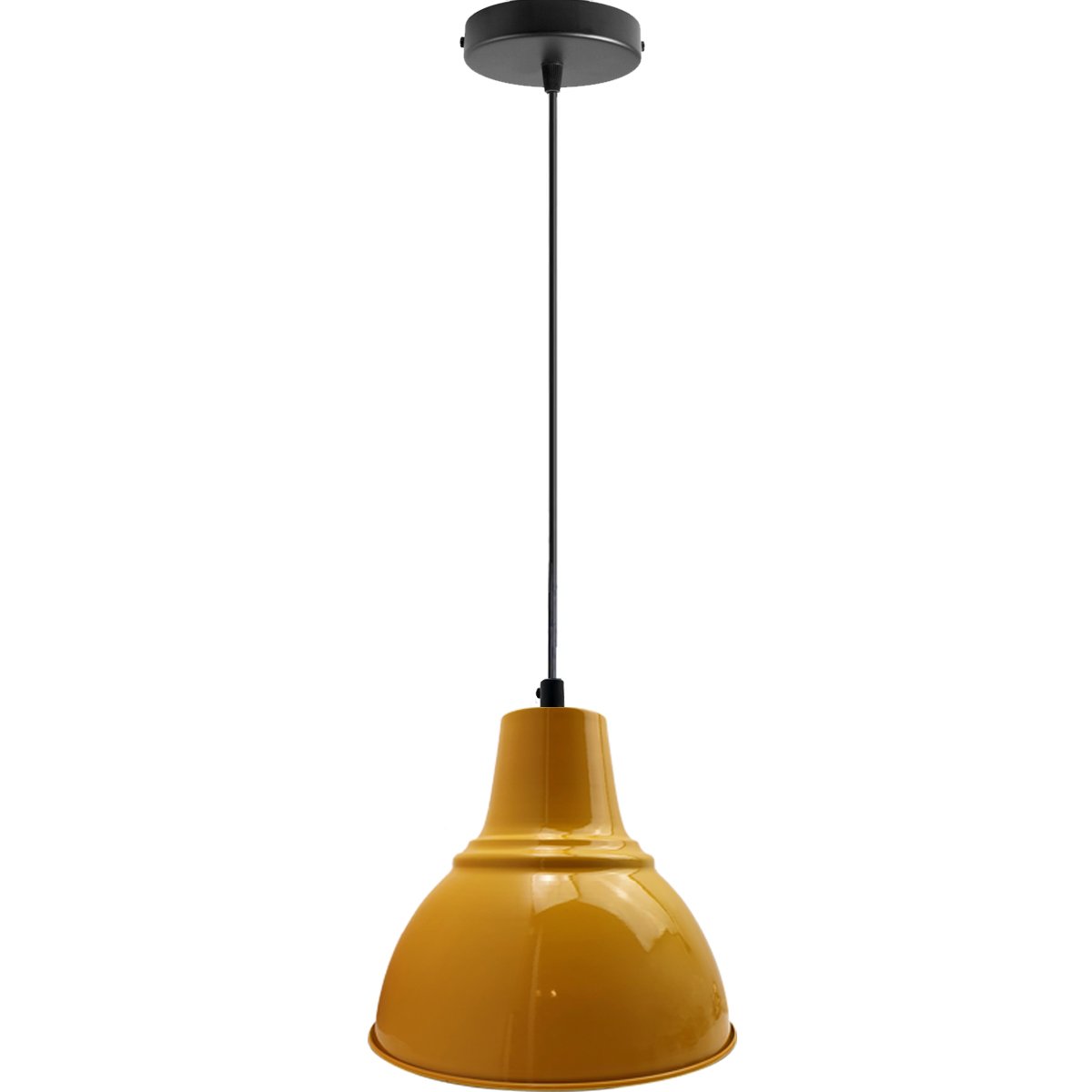Vintage Industrial Ceiling Pendant Light with metal shade and adjustable chain, perfect for retro loft style decor.