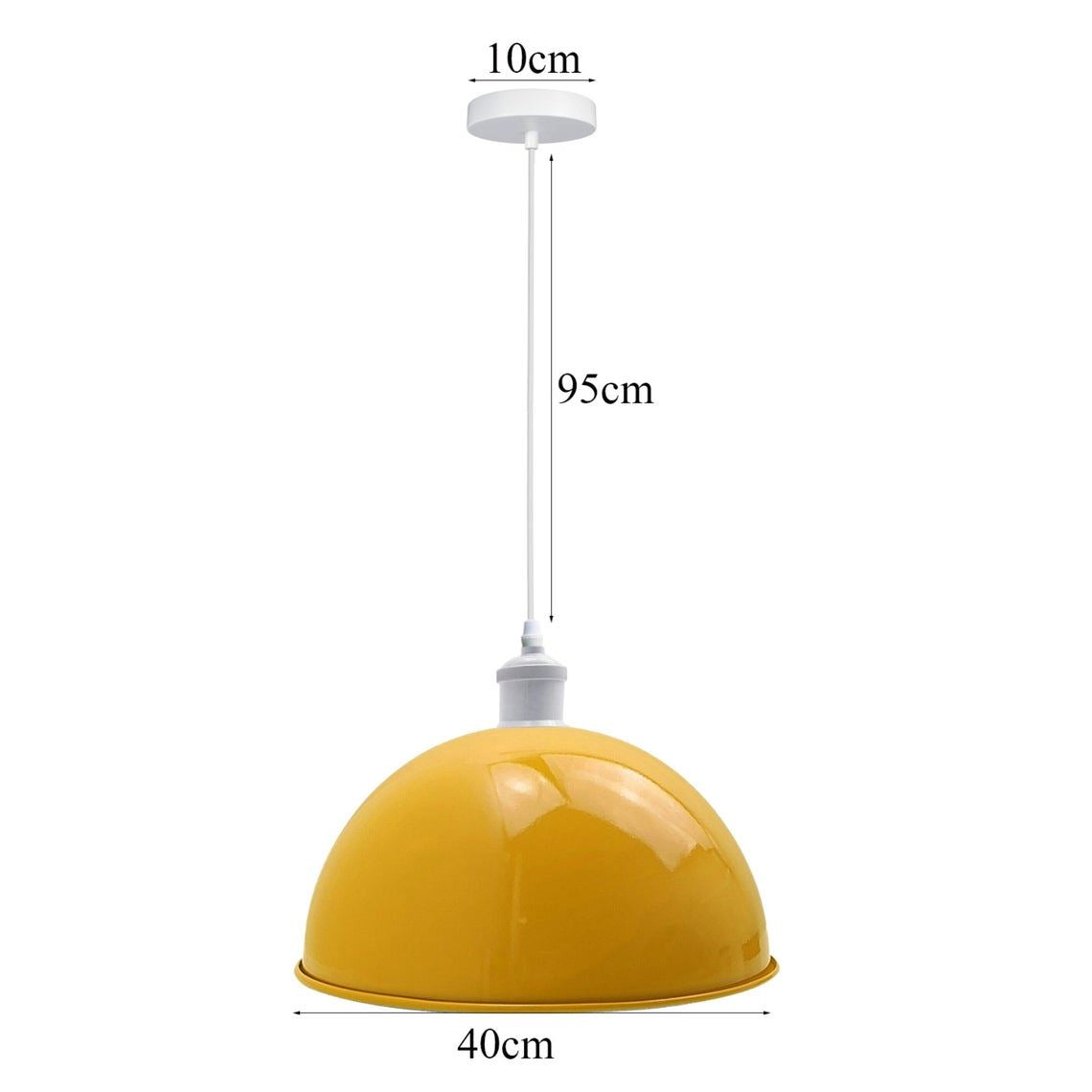 Vintage Industrial Metal Ceiling Pendant Dome Shade in yellow, showcasing its dome design and metal finish, ideal for modern home decor.