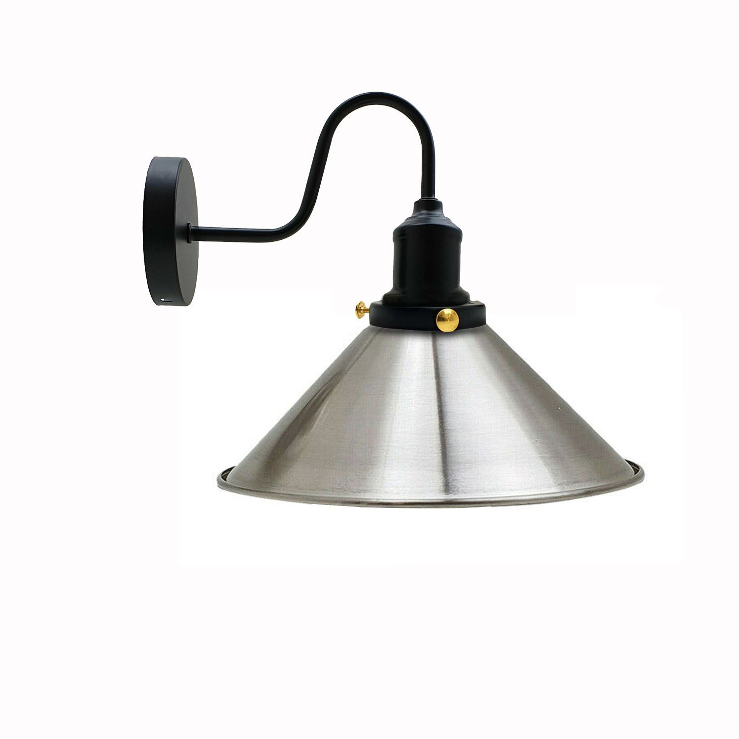 Vintage Industrial Metal Cone Shade Wall Sconce Light in various colors, showcasing rustic elegance and modern design.