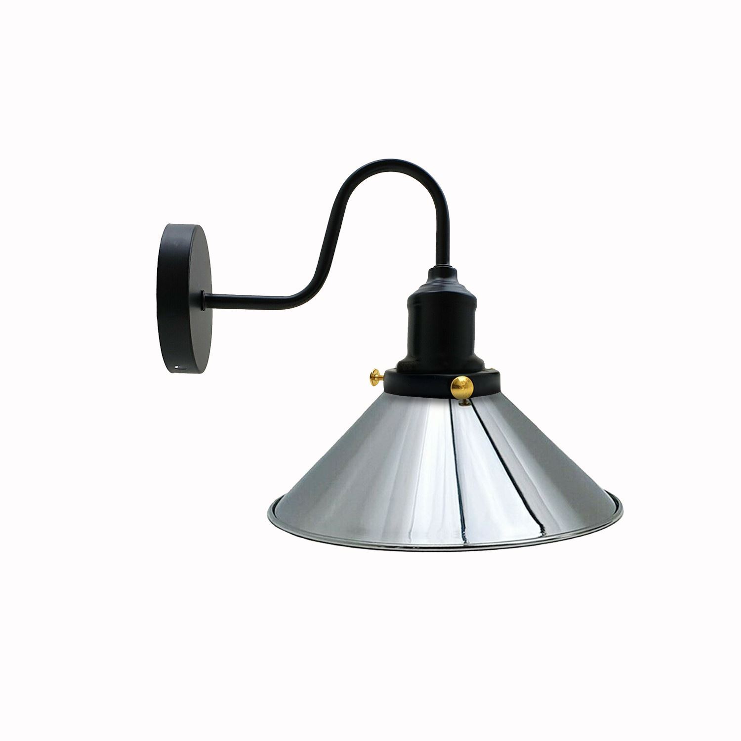 Vintage Industrial Metal Cone Shade Wall Sconce Light in various colors, showcasing rustic elegance and modern design.