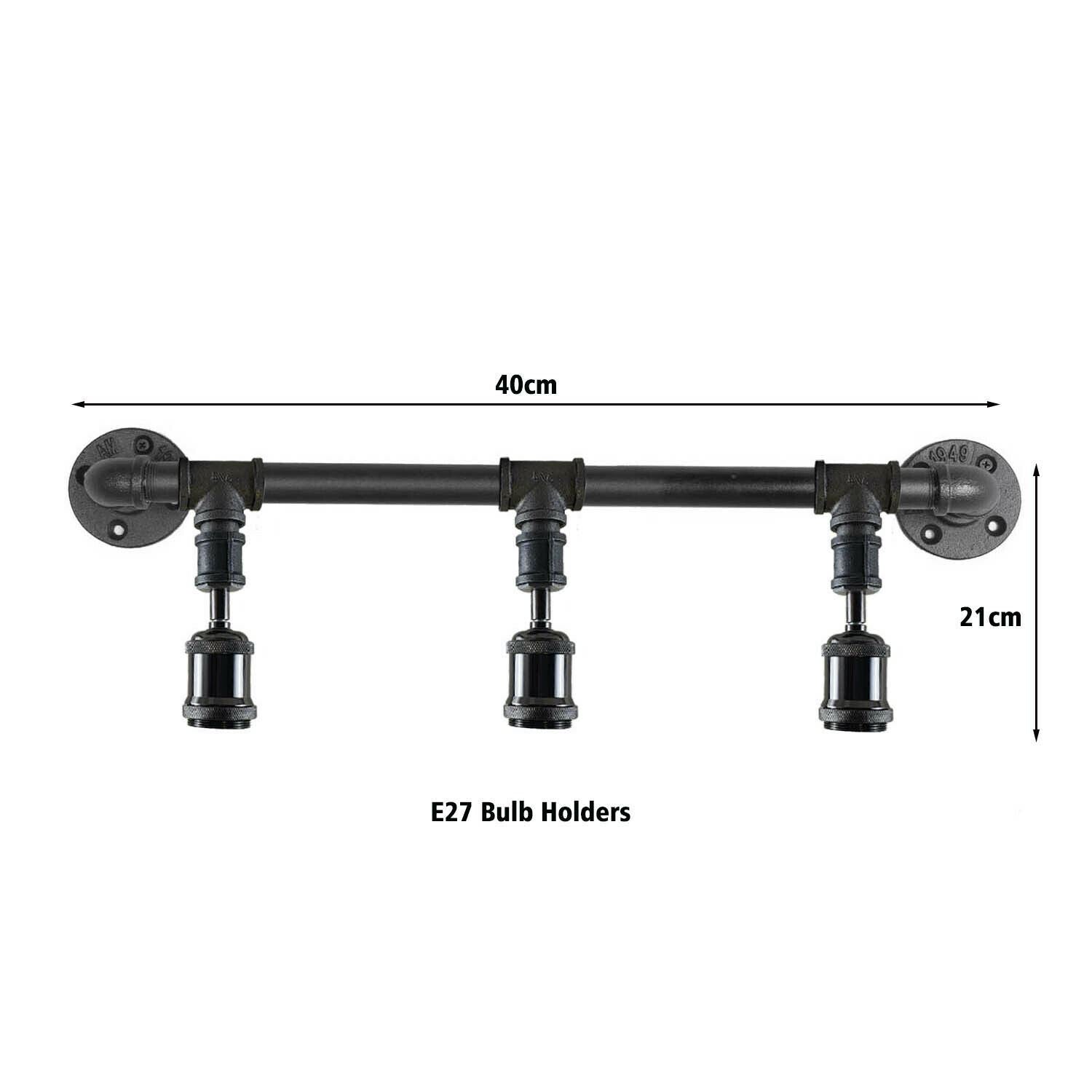 Vintage Industrial Pipe Light showcasing rustic steampunk design with galvanized iron finish, perfect for wall mounting in various indoor spaces.