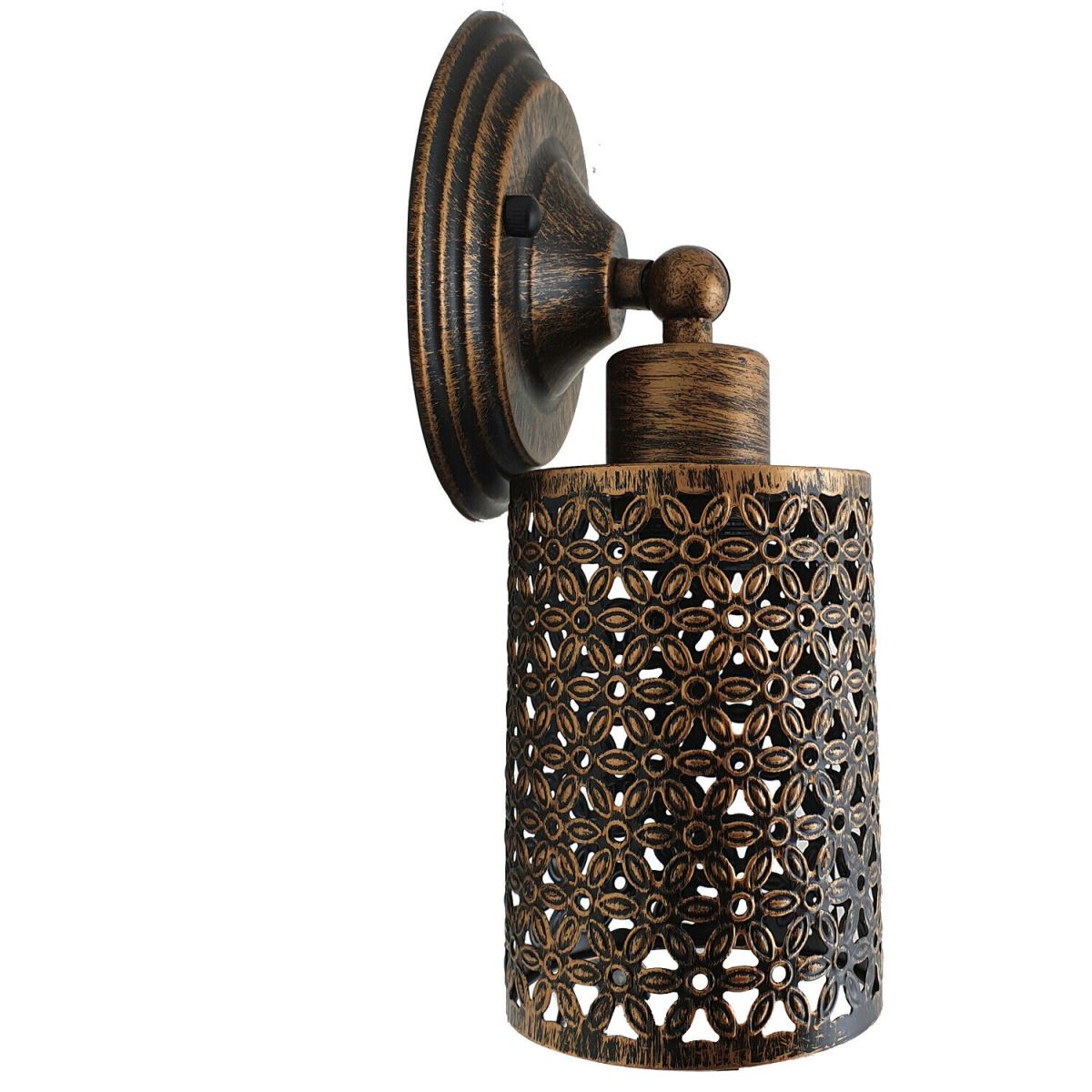 Vintage Industrial Retro Loft Brushed Copper Wall Light with wire cage design, showcasing rustic charm and elegant craftsmanship.