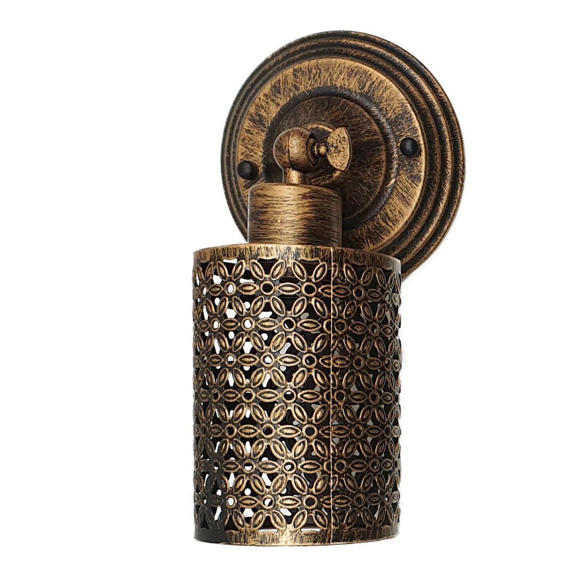 Vintage Industrial Retro Loft Brushed Copper Wall Light with wire cage design, showcasing rustic charm and elegant craftsmanship.