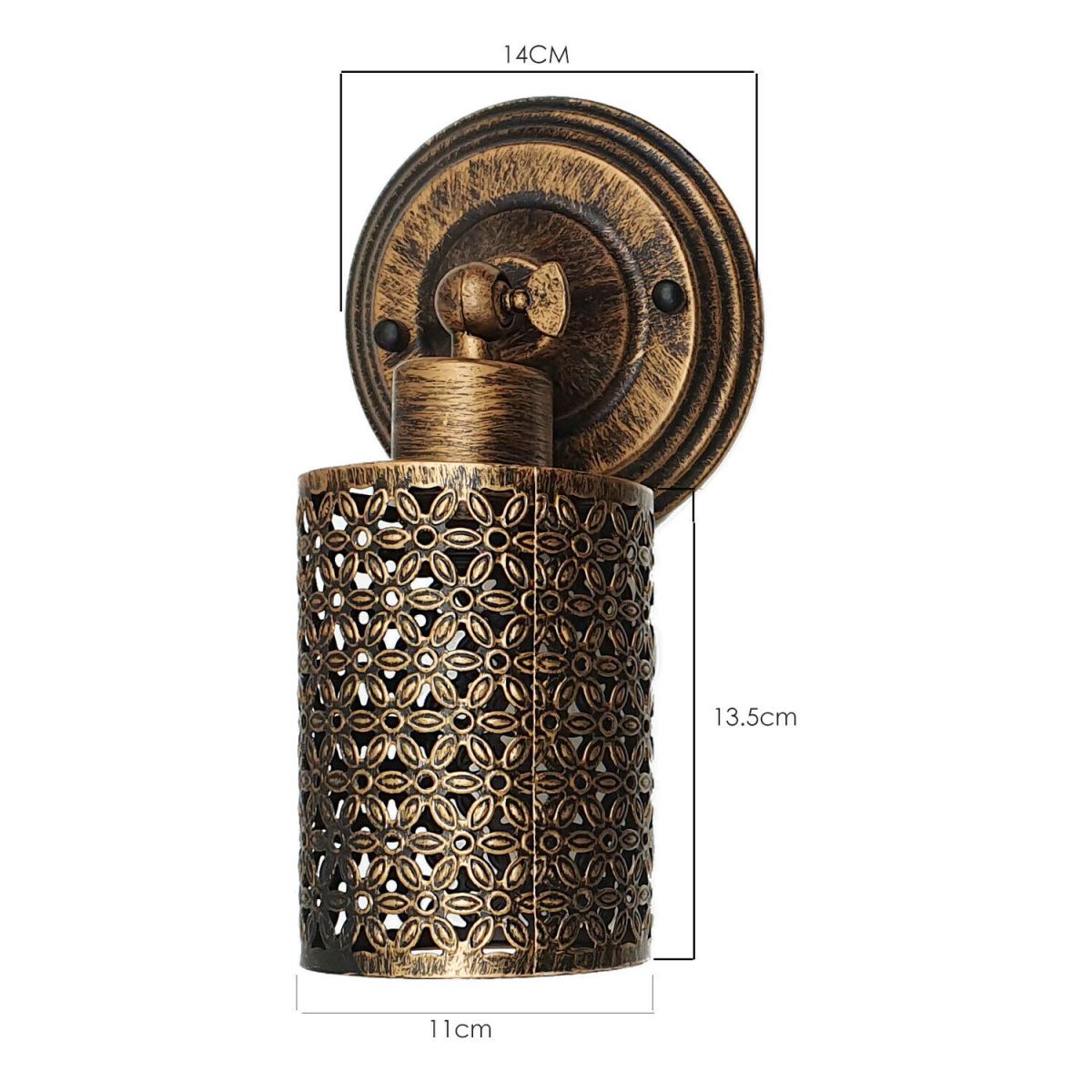 Vintage Industrial Retro Loft Brushed Copper Wall Light with wire cage design, showcasing rustic charm and elegant craftsmanship.