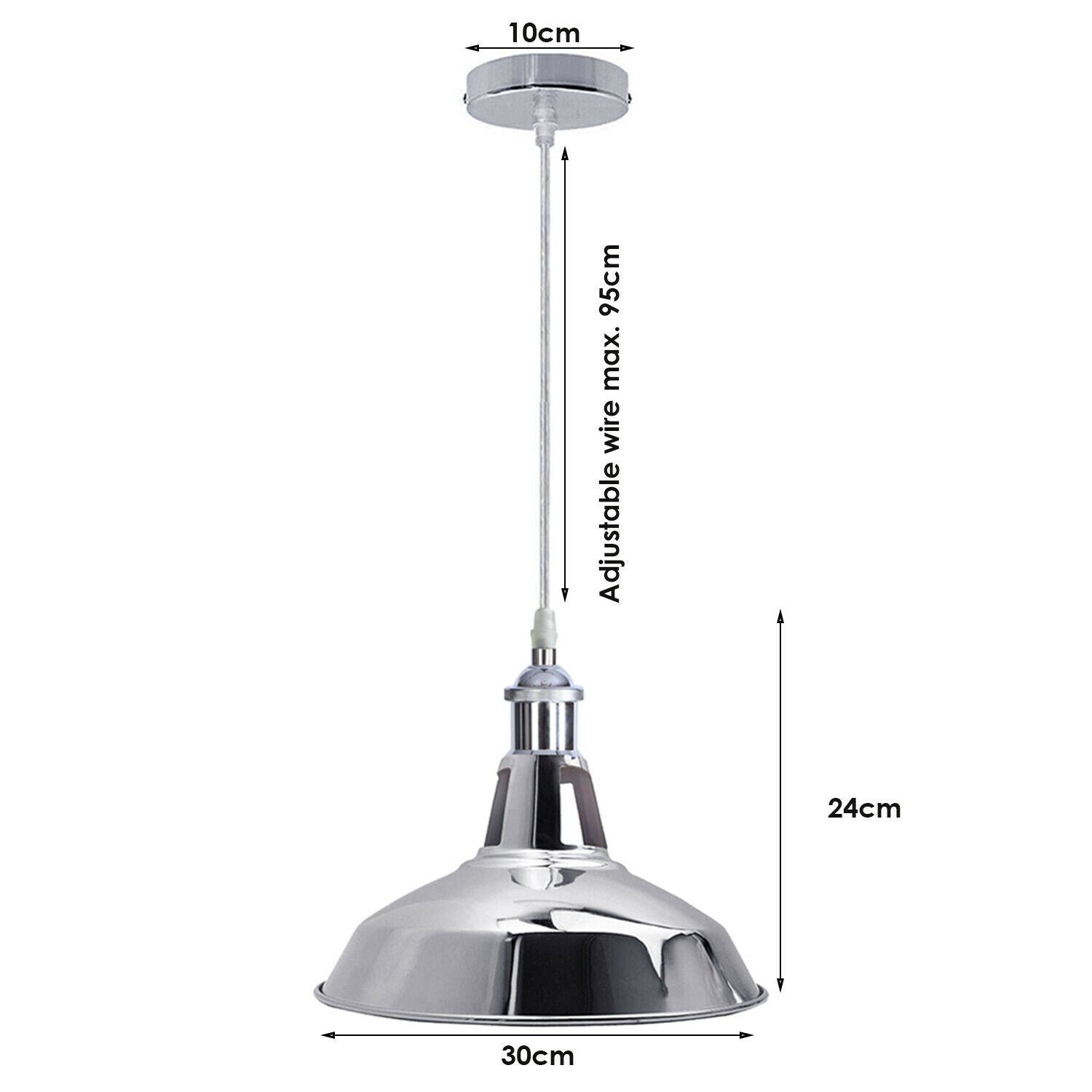 Vintage Modern Metal Ceiling Pendant Light in chrome finish, showcasing its elegant design and adjustable features.