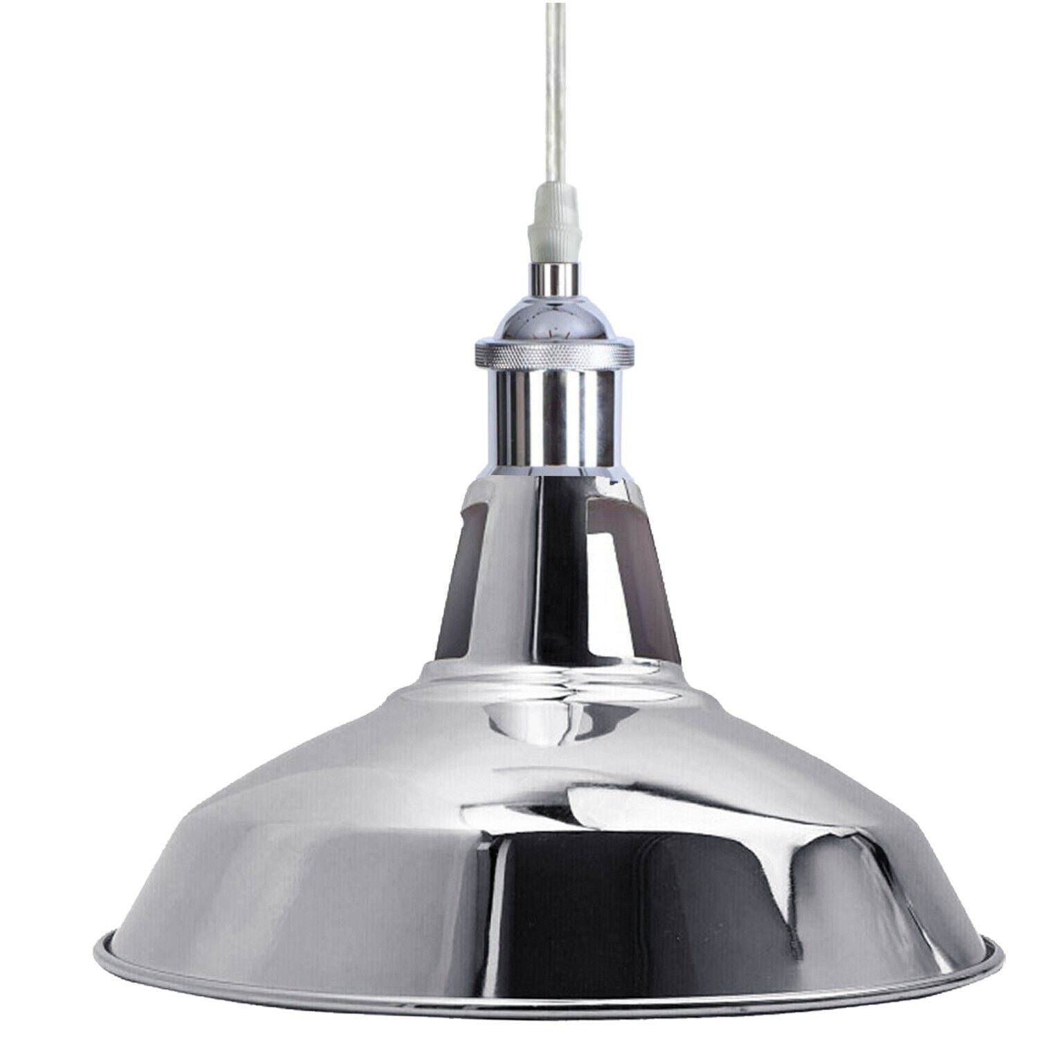 Vintage Modern Metal Ceiling Pendant Light in chrome finish, showcasing its elegant design and adjustable features.