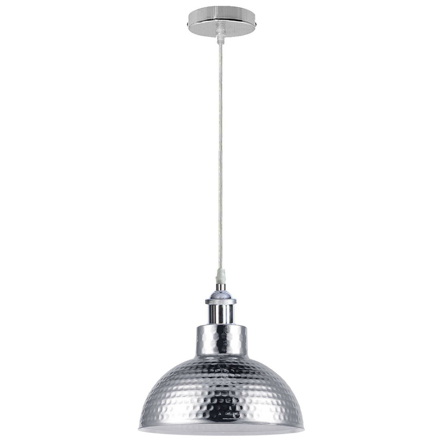 Vintage Modern Metal Ceiling Pendant Light in chrome finish, showcasing its elegant design and adjustable features.