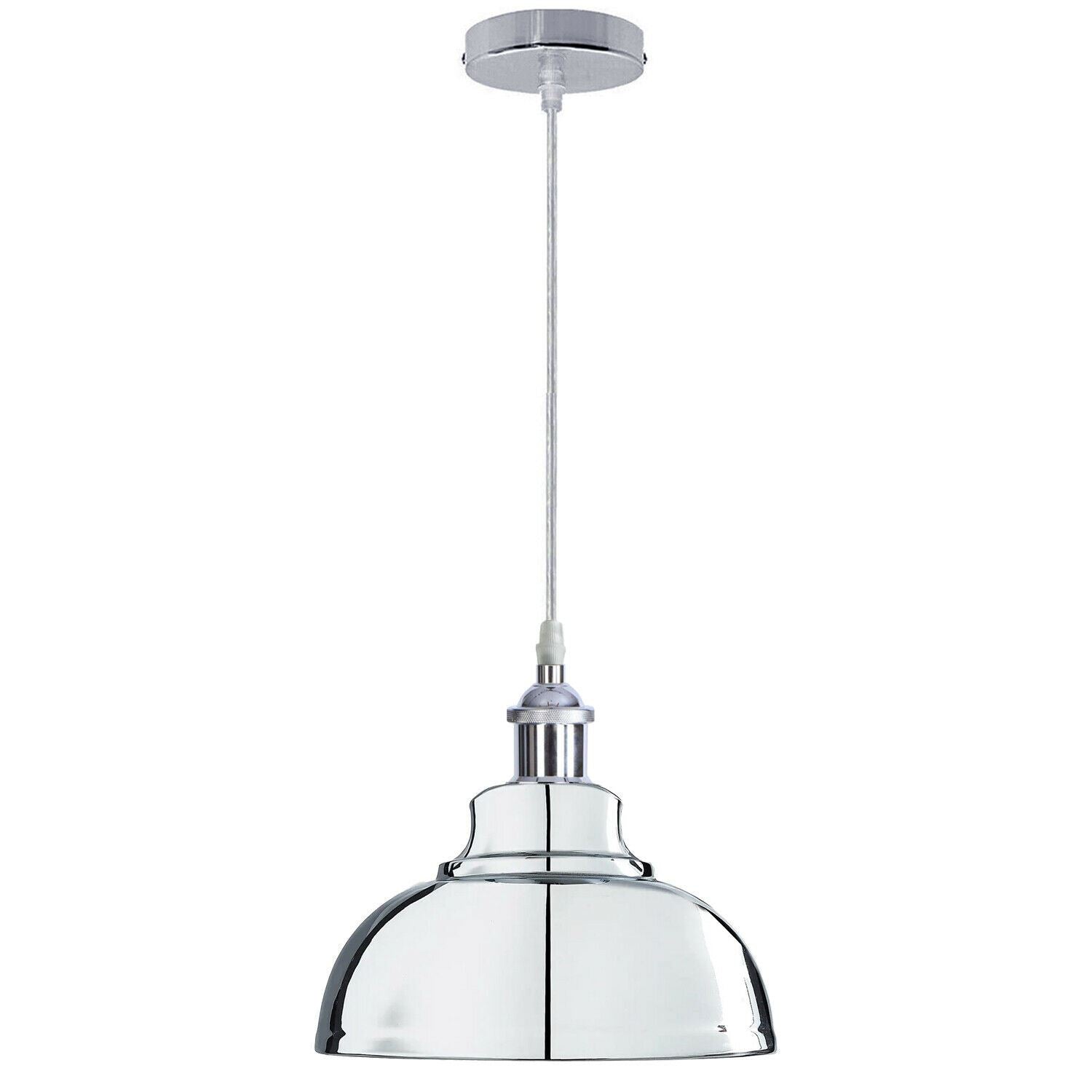 Vintage Modern Metal Ceiling Pendant Light in chrome finish, showcasing its elegant design and adjustable features.
