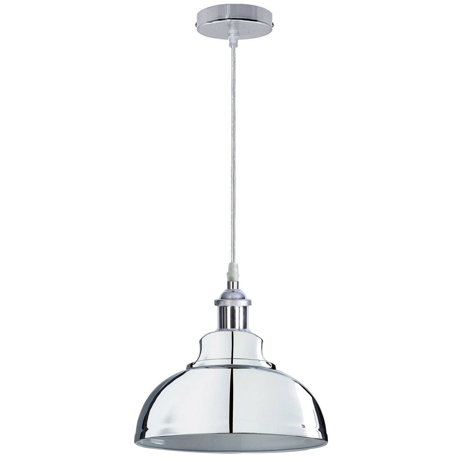 Vintage Modern Metal Ceiling Pendant Light in chrome finish, showcasing its elegant design and adjustable features.
