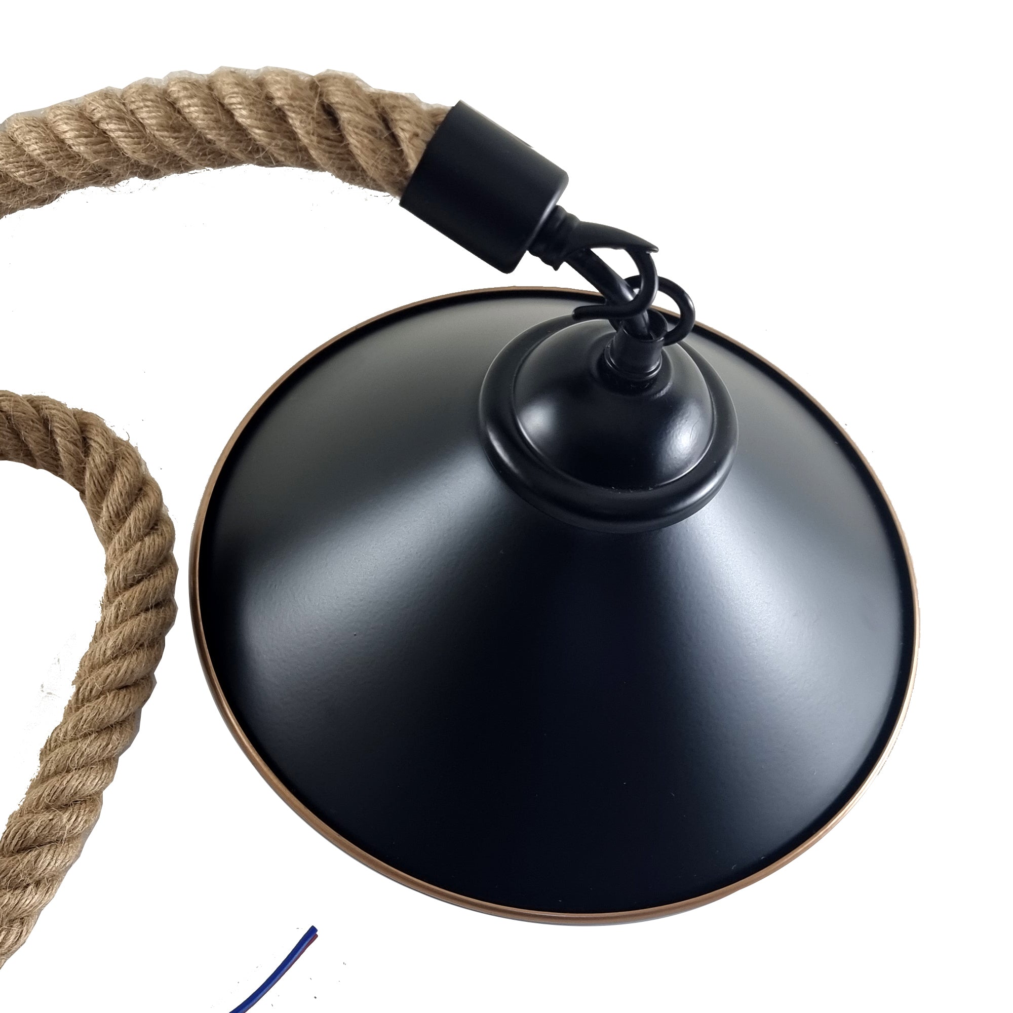 Vintage Retro Industrial Loft Cone Pendant Light made of hemp rope, featuring a unique cone shape and rustic design, ideal for home decor.