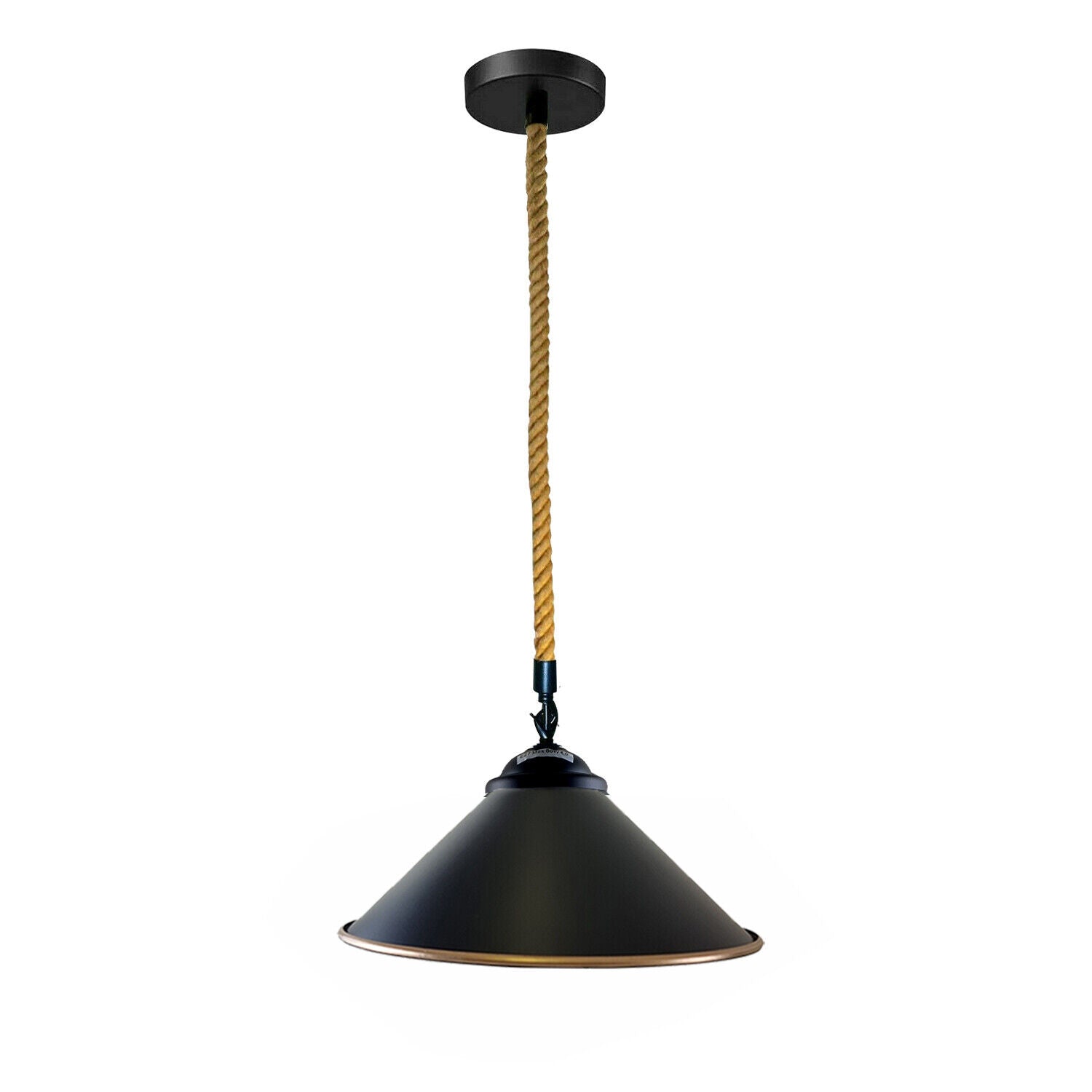 Vintage Retro Industrial Loft Cone Pendant Light made of hemp rope, featuring a unique cone shape and rustic design, ideal for home decor.