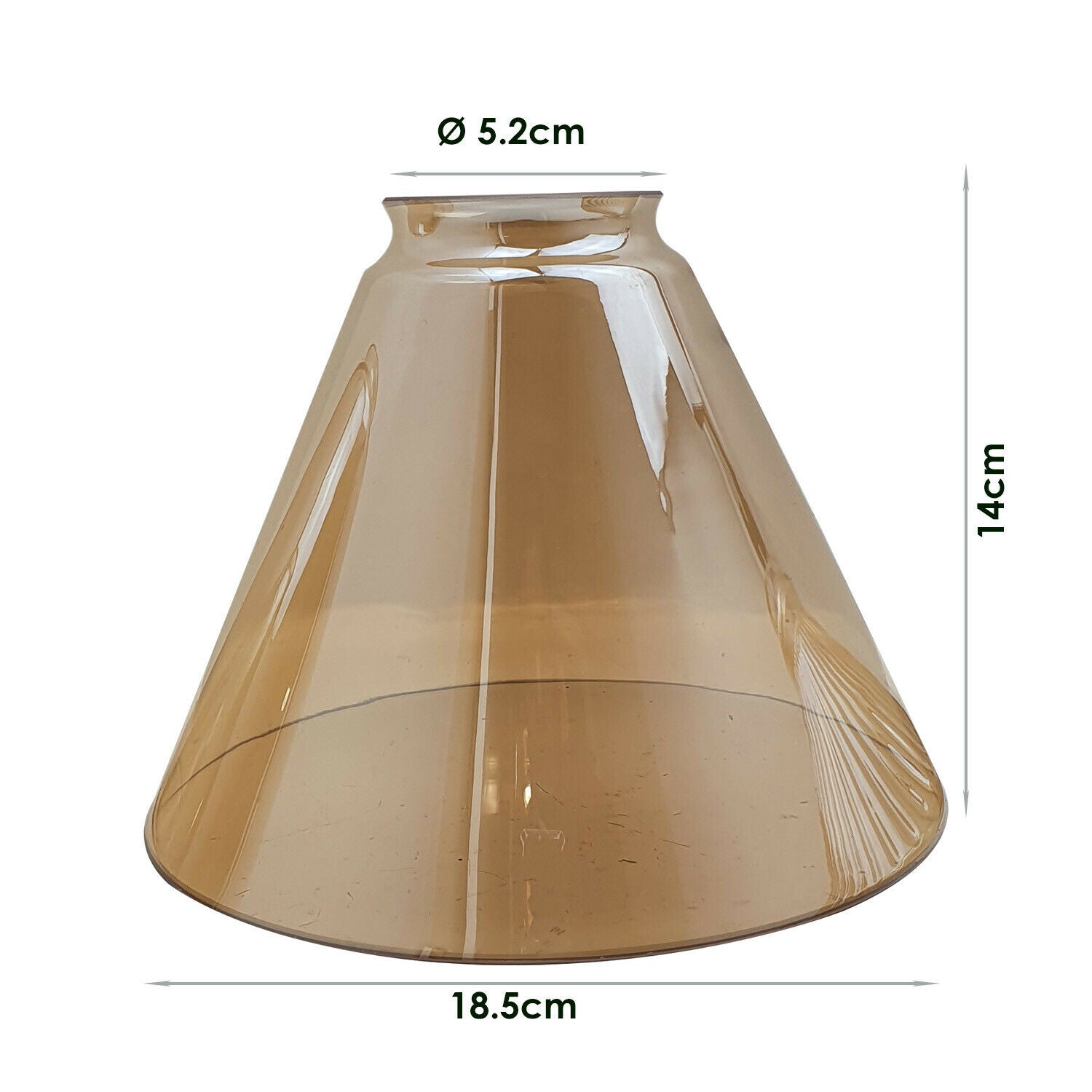Vintage Retro Amber Glass Ceiling Pendant Light in cone shape, showcasing its elegant design and warm amber finish.