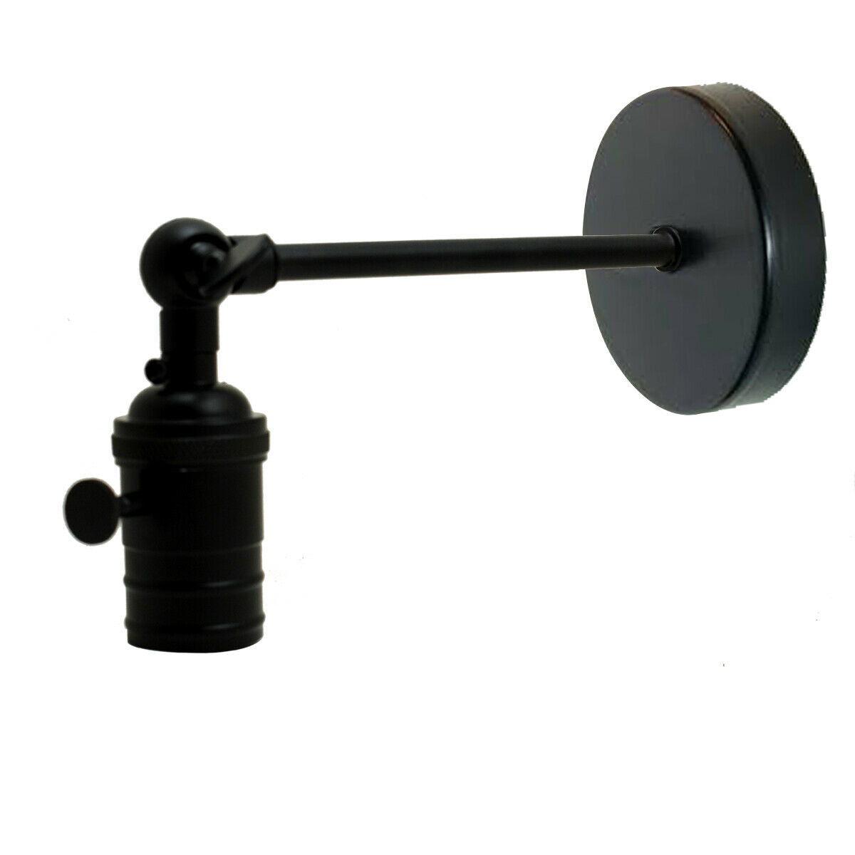 Vintage Sconce E27 Industrial Edison Wall Light with adjustable arm and black ceiling canopy, showcasing retro design.