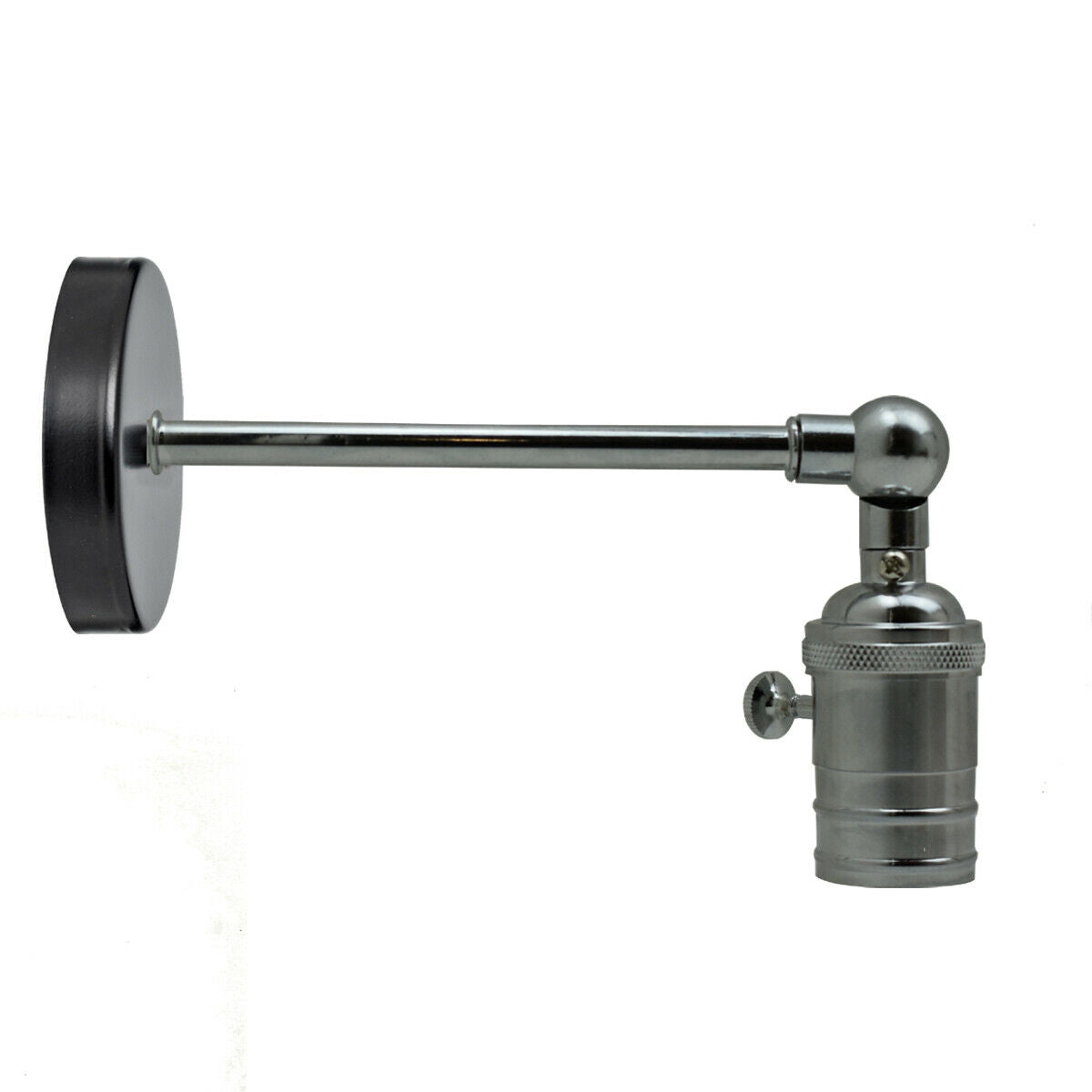 Vintage Sconce E27 Industrial Edison Wall Light with adjustable arm and black ceiling canopy, showcasing retro design.