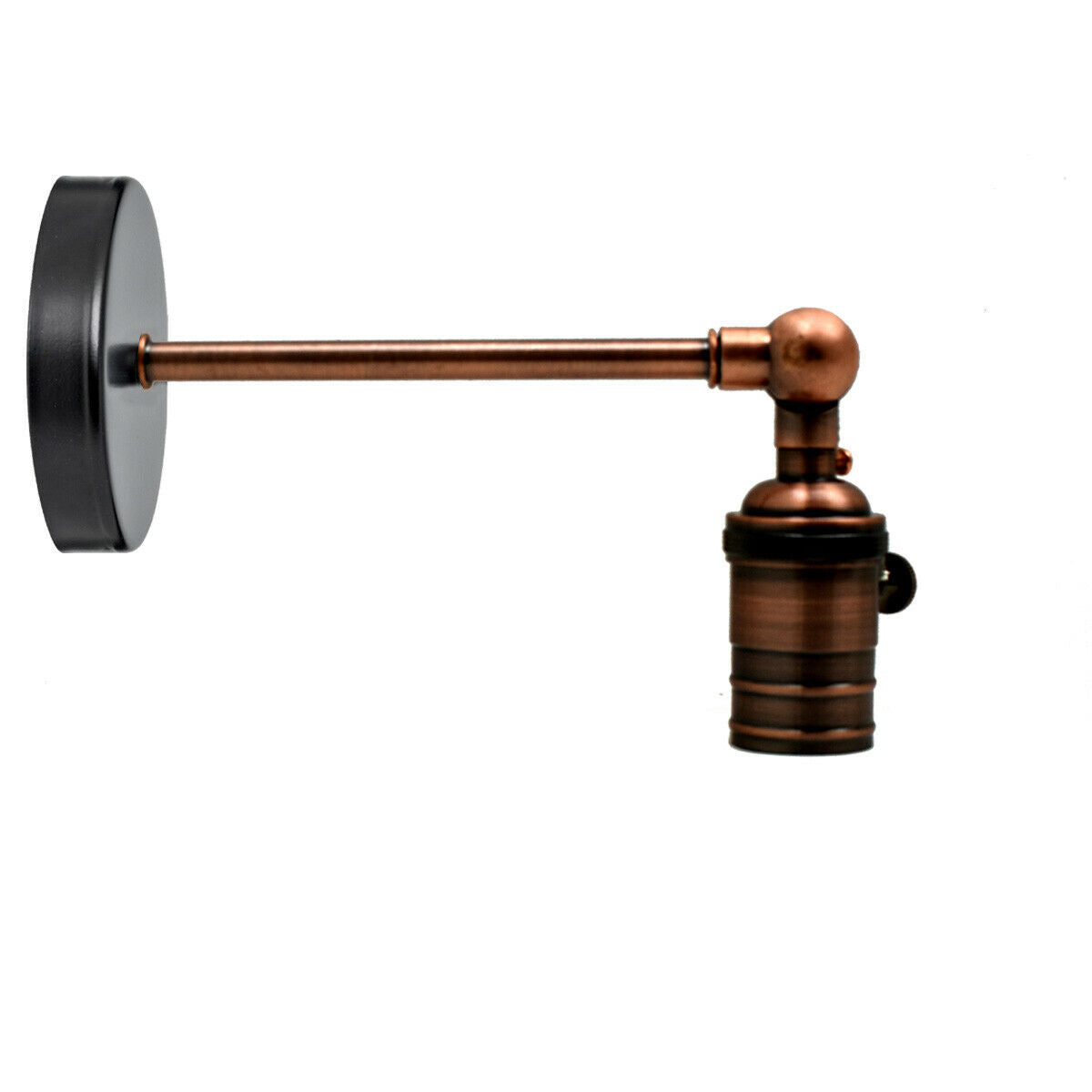 Vintage Sconce E27 Industrial Edison Wall Light with adjustable arm and black ceiling canopy, showcasing retro design.