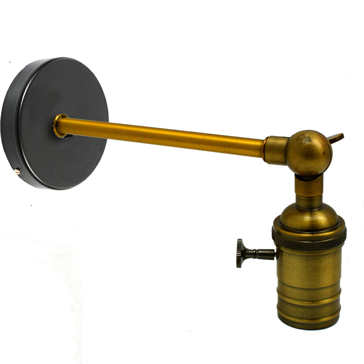 Vintage Sconce E27 Industrial Edison Wall Light with adjustable arm and black ceiling canopy, showcasing retro design.