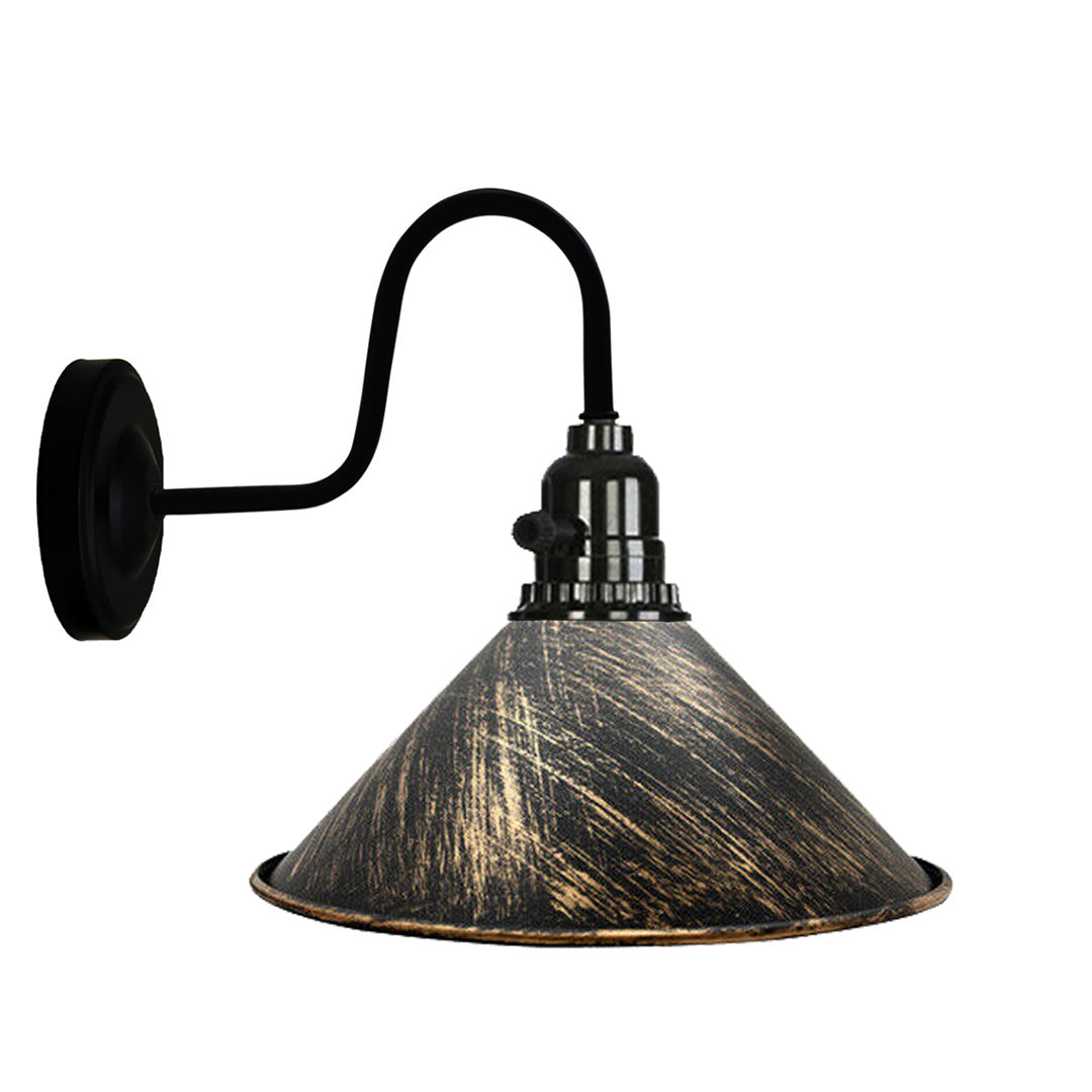 Vintage Shade Metal Retro Copper Colour Wall Light with switch, showcasing its unique design and sturdy metal construction.