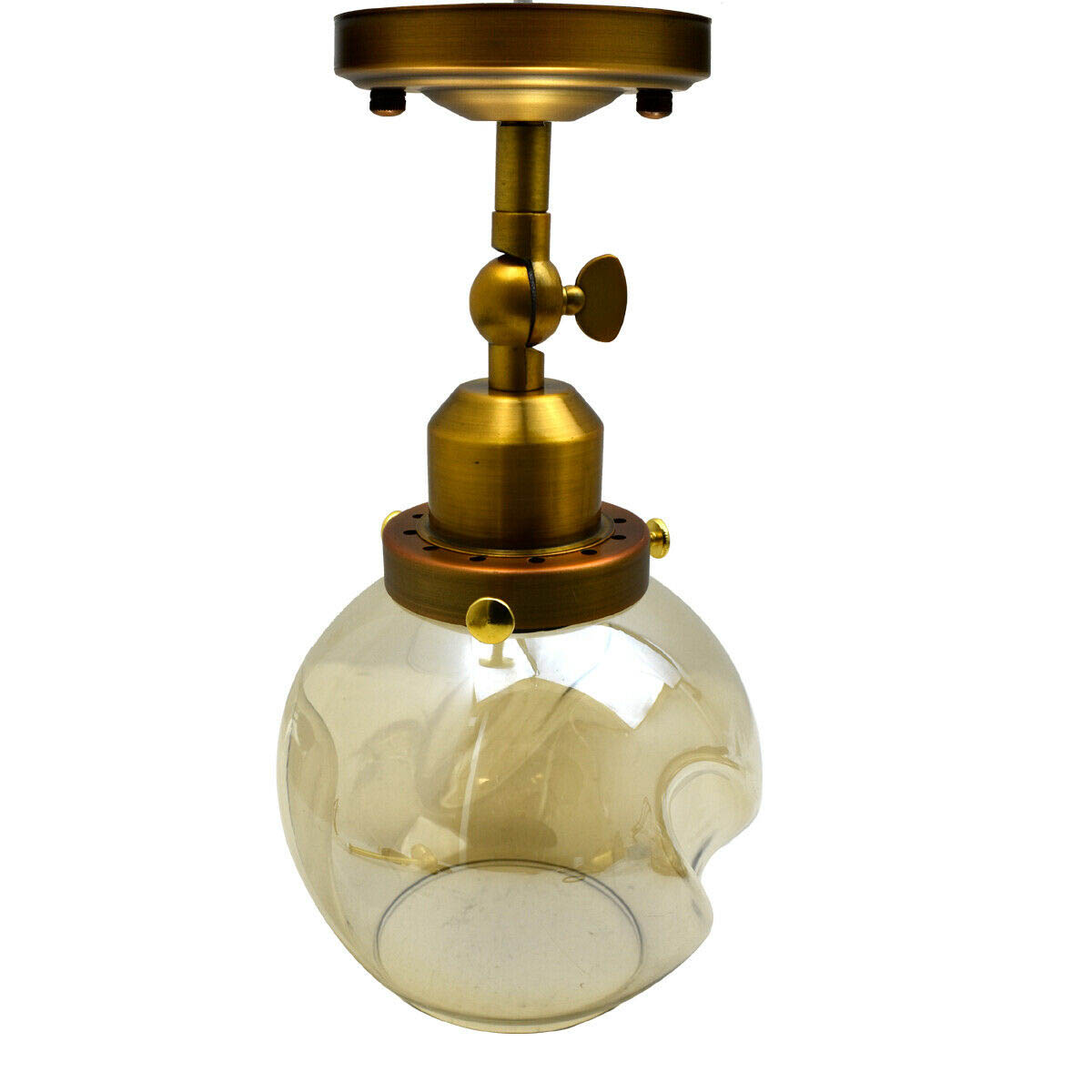 Vintage wall light featuring glass shades and iron hardware, perfect for modern industrial decor.