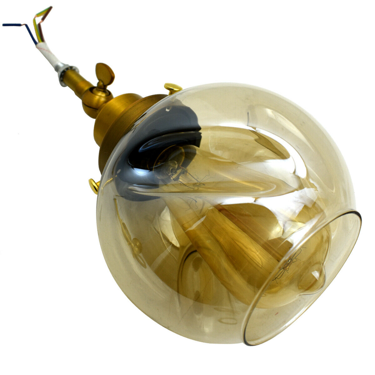 Vintage wall light featuring glass shades and iron hardware, perfect for modern industrial decor.