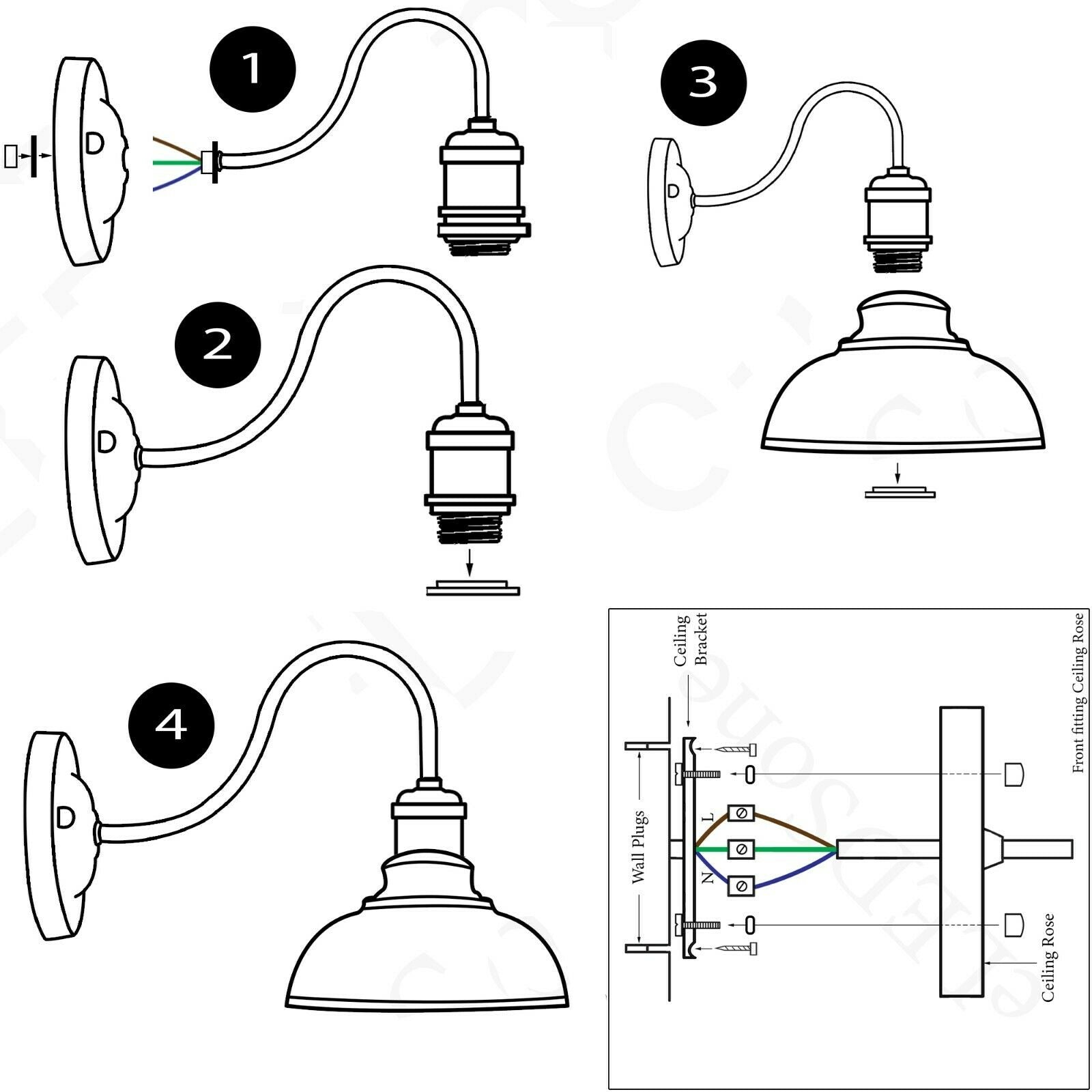 Curvy shaped Wall Light Lamp Sconce with U-bend handle in various colors, showcasing modern design and E27 lamp base.