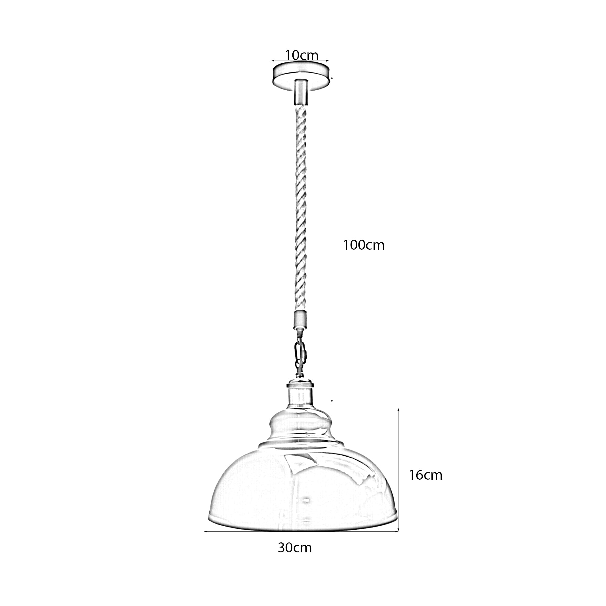 White Metal Ceiling Pendant Shade with hemp hanging, showcasing a vintage retro design suitable for various interior styles.